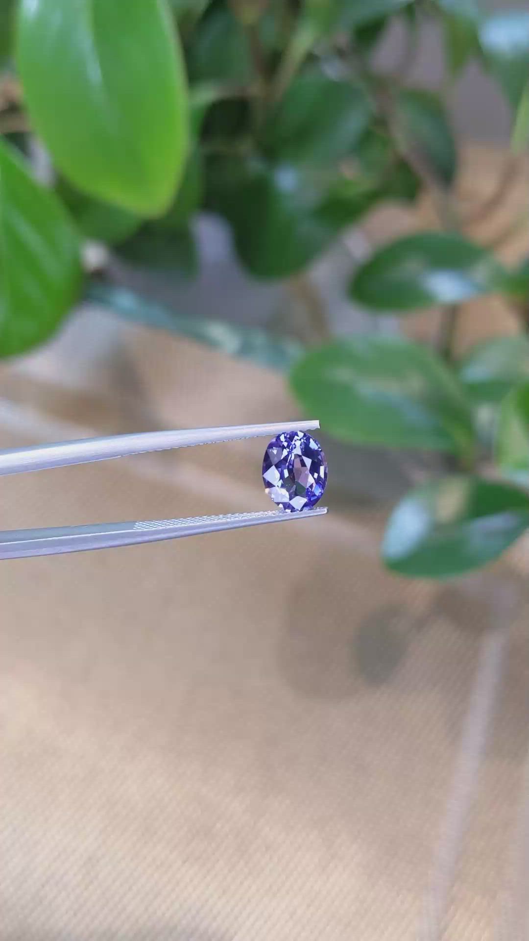 2.05 Ct. Violet Sapphire from Ceylon (Sri Lanka) Size Video