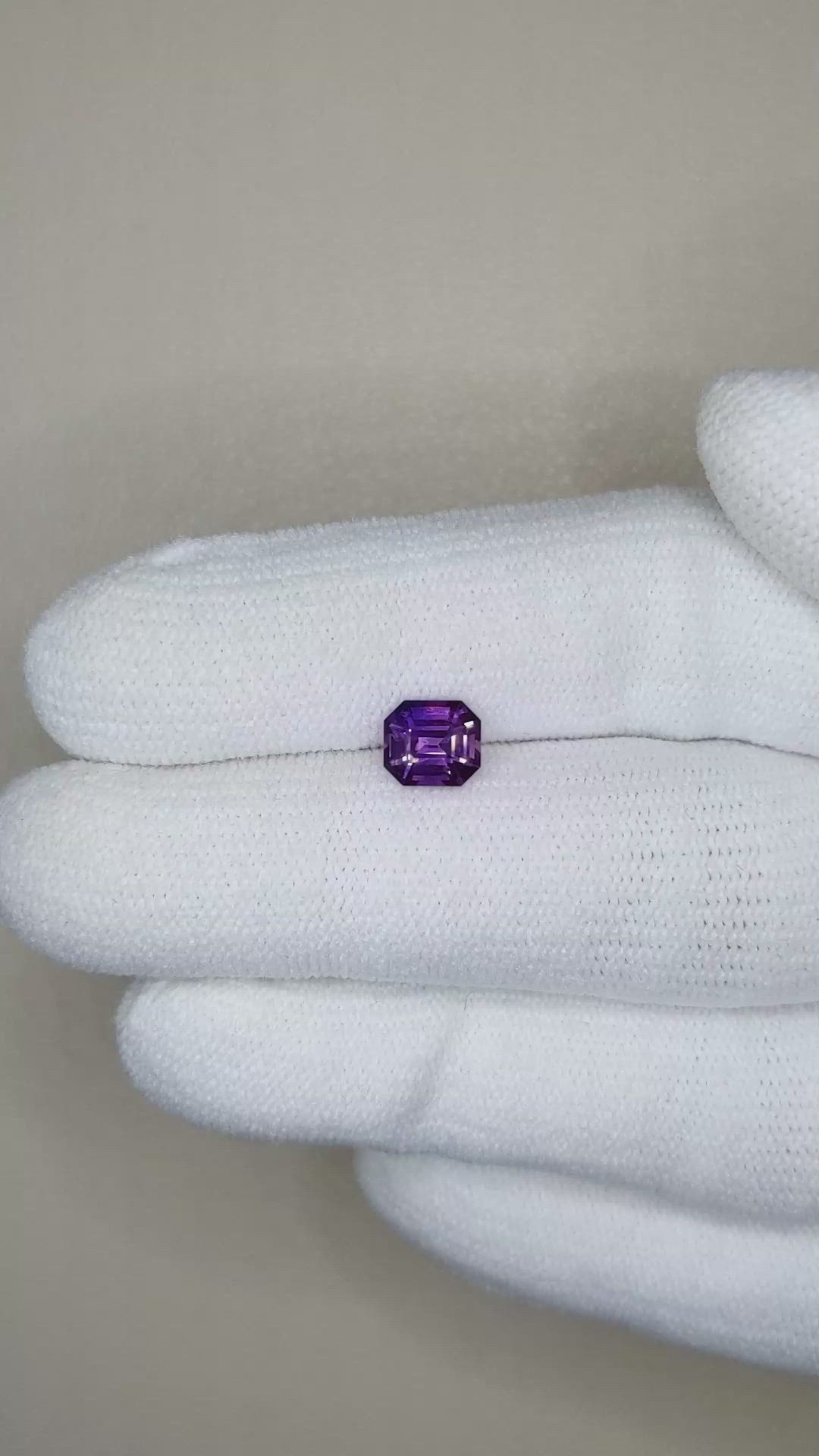 1.13 Ct. Pinkish Purple Sapphire from Ceylon (Sri Lanka) Size Video