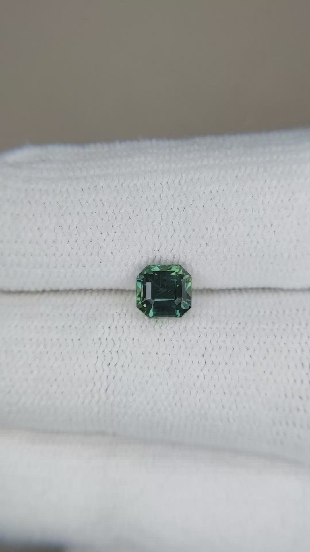 1.12 Ct. Bluish Green Sapphire from Madagascar Size Video