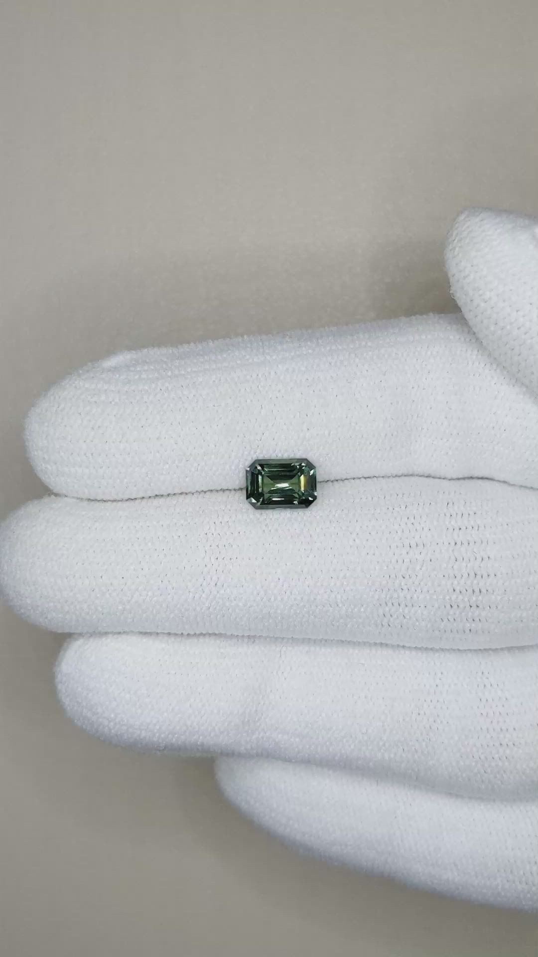 1.22 Ct. Green Sapphire from Madagascar Size Video