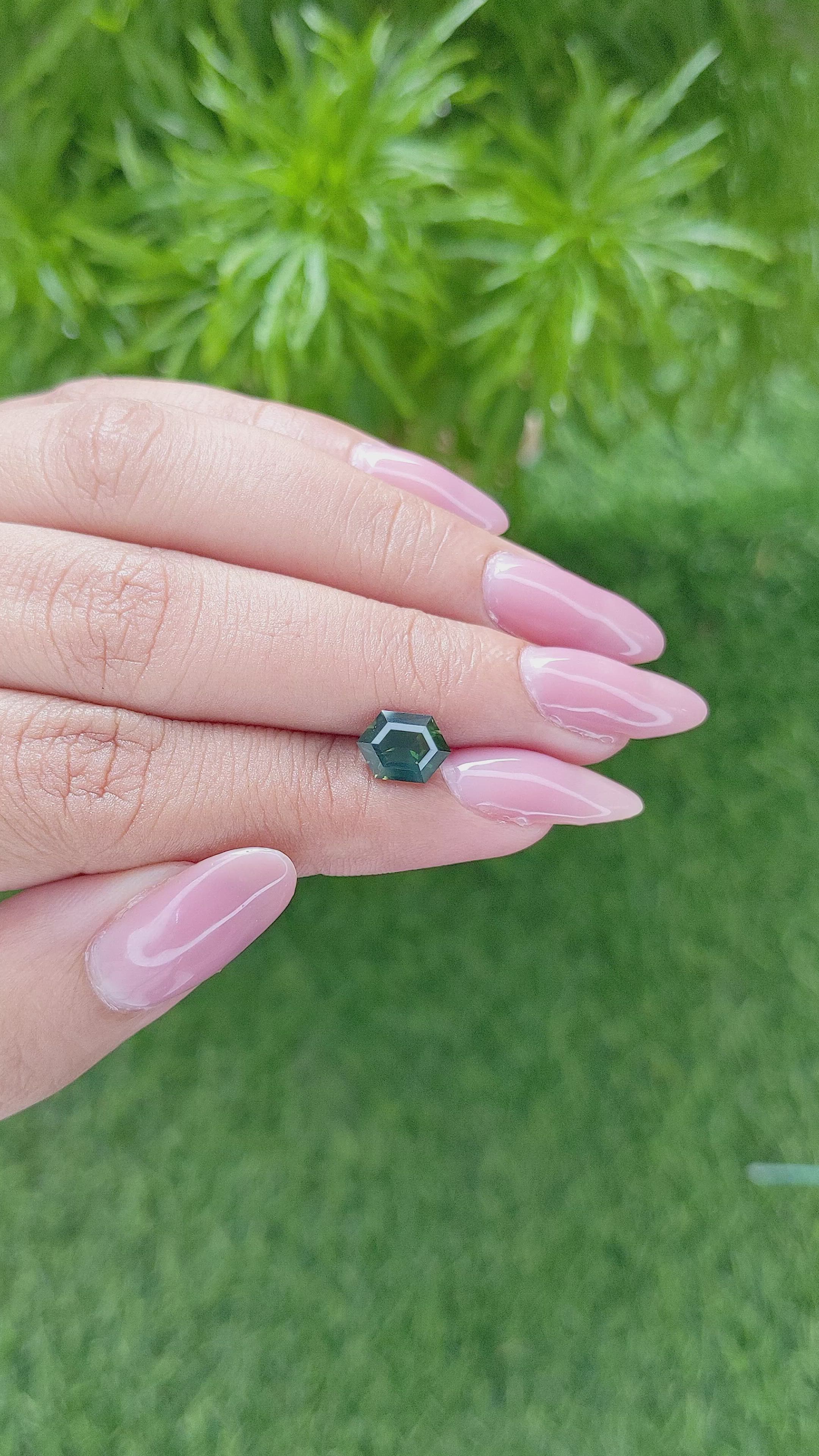 1.67 Ct. Green Sapphire from Australia Size Video