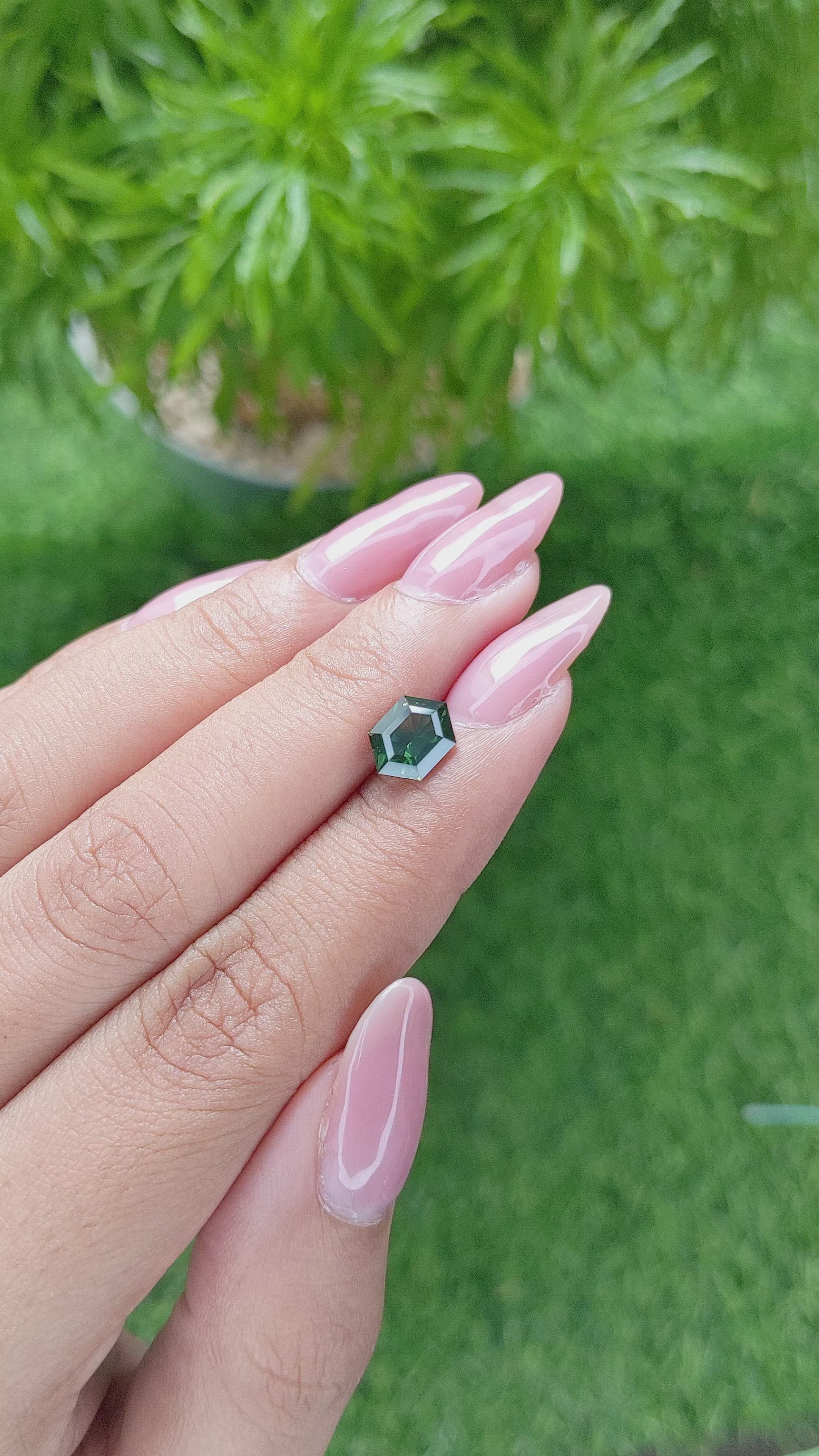 1.67 Ct. Green Sapphire from Australia Size Video