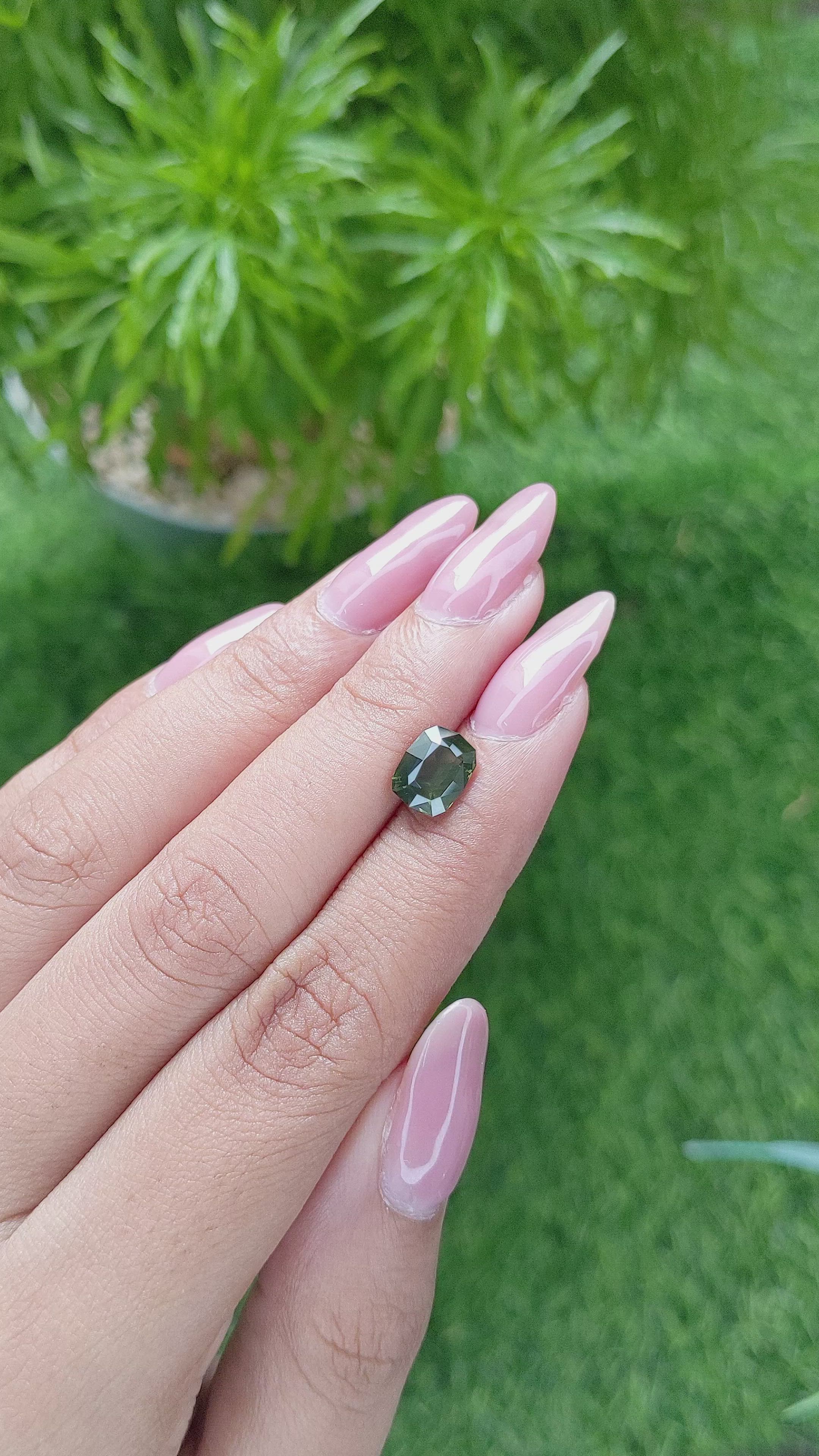 2.17 Ct. Green Sapphire from Australia Size Video
