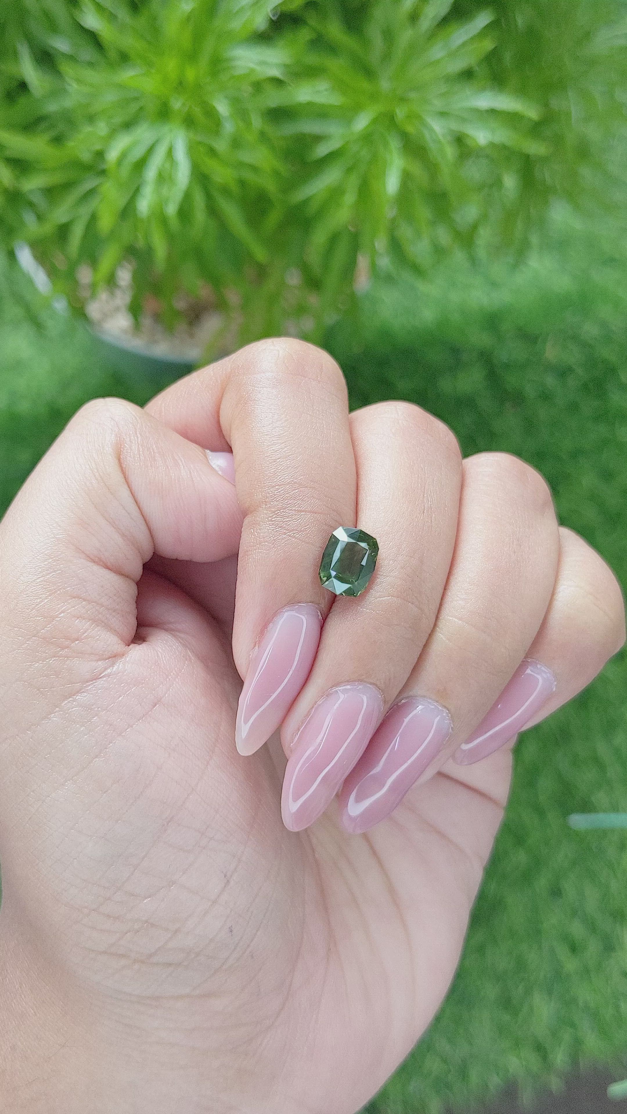 2.17 Ct. Green Sapphire from Australia Size Video