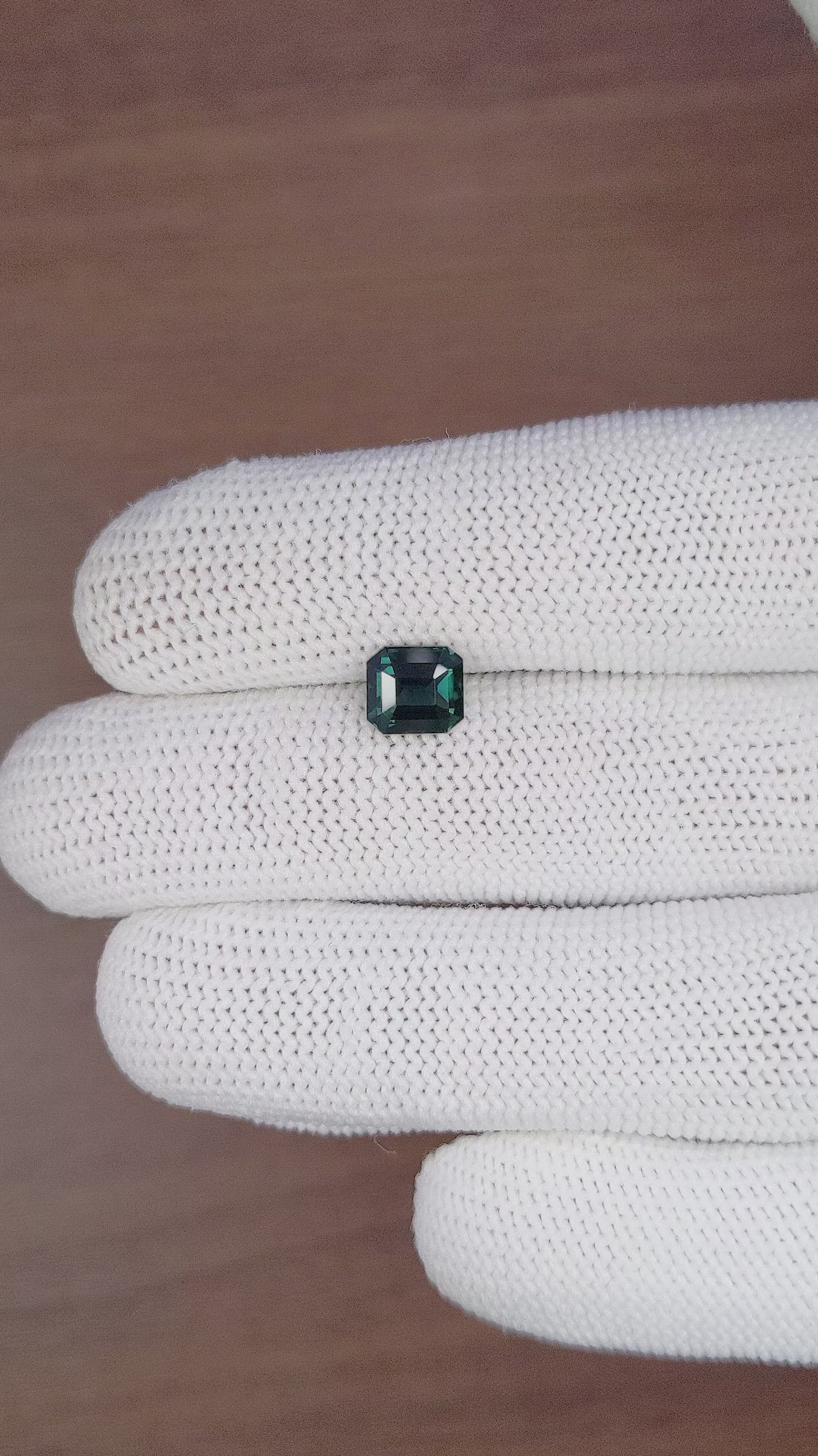 2.01 Ct. Bluish Green Sapphire from Madagascar Size Video