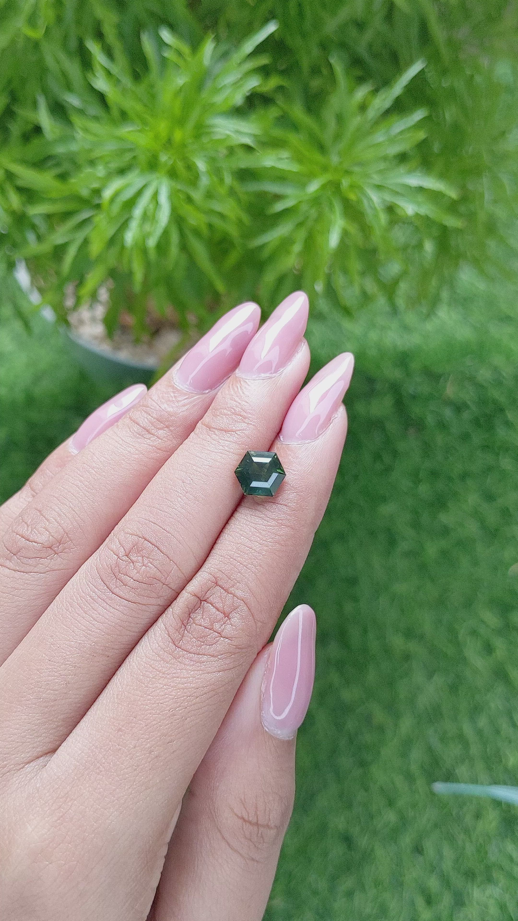 2.56 Ct. Green Sapphire from Australia Size Video