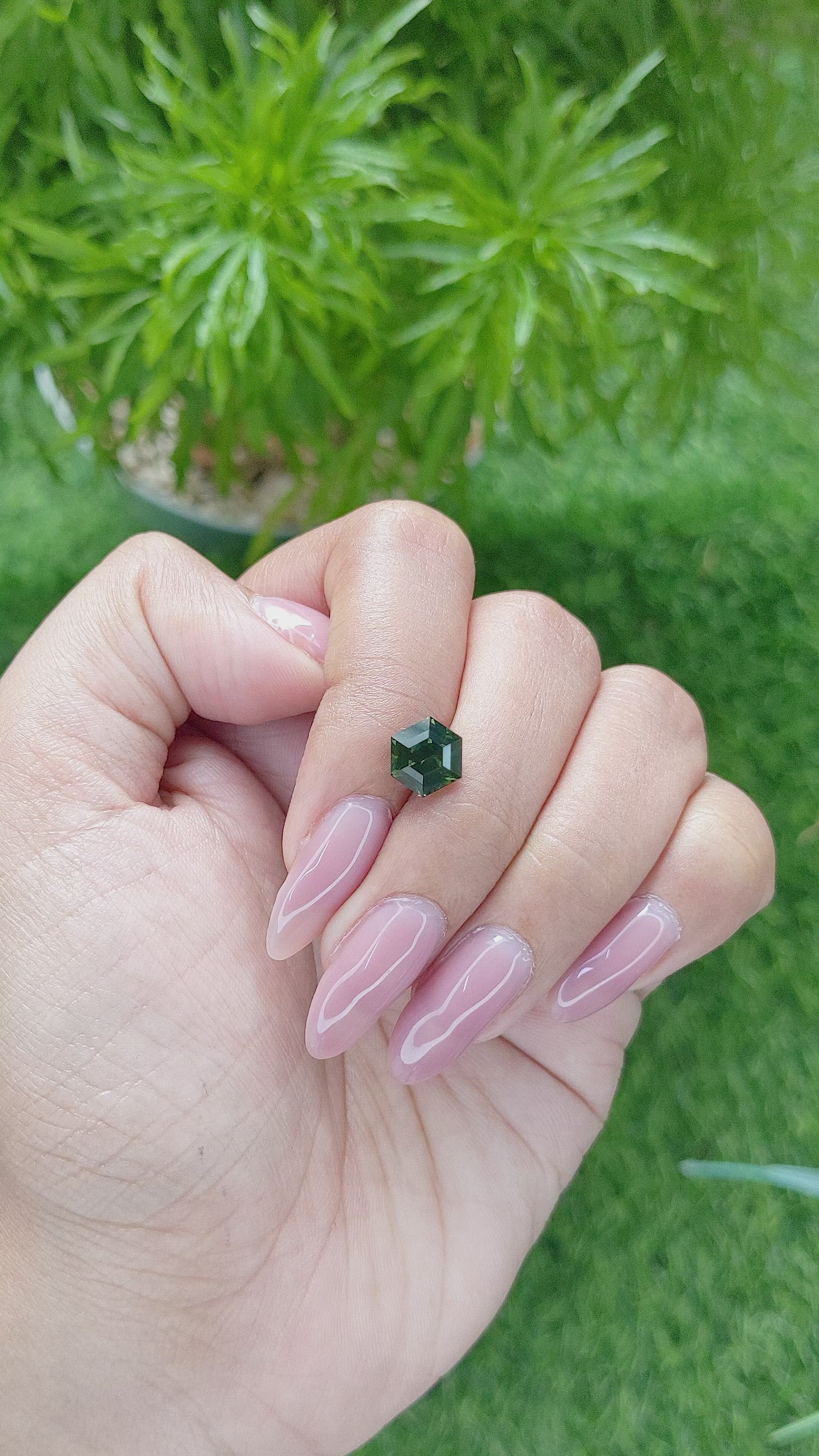 2.56 Ct. Green Sapphire from Australia Size Video