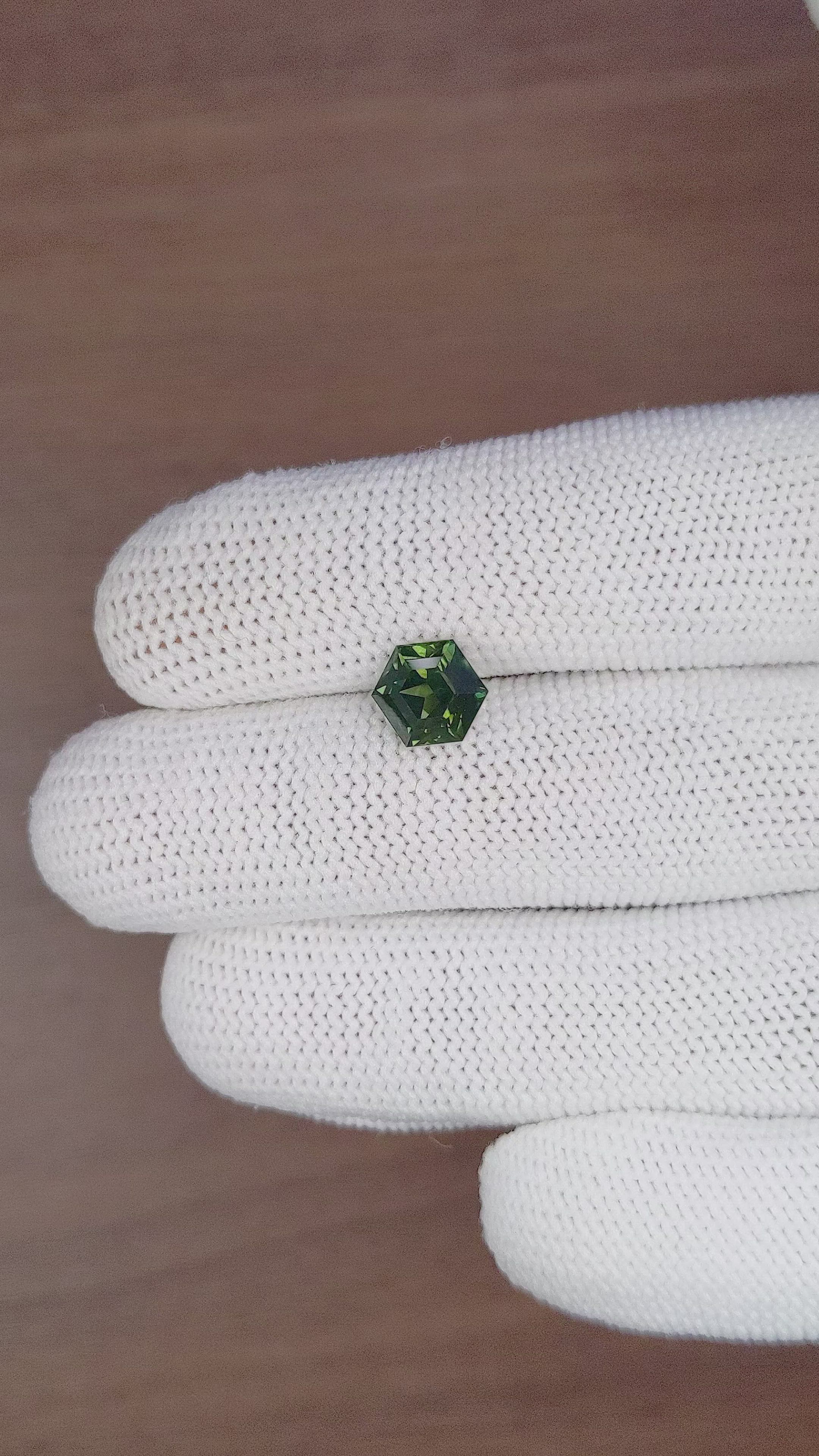 2.56 Ct. Green Sapphire from Australia Size Video