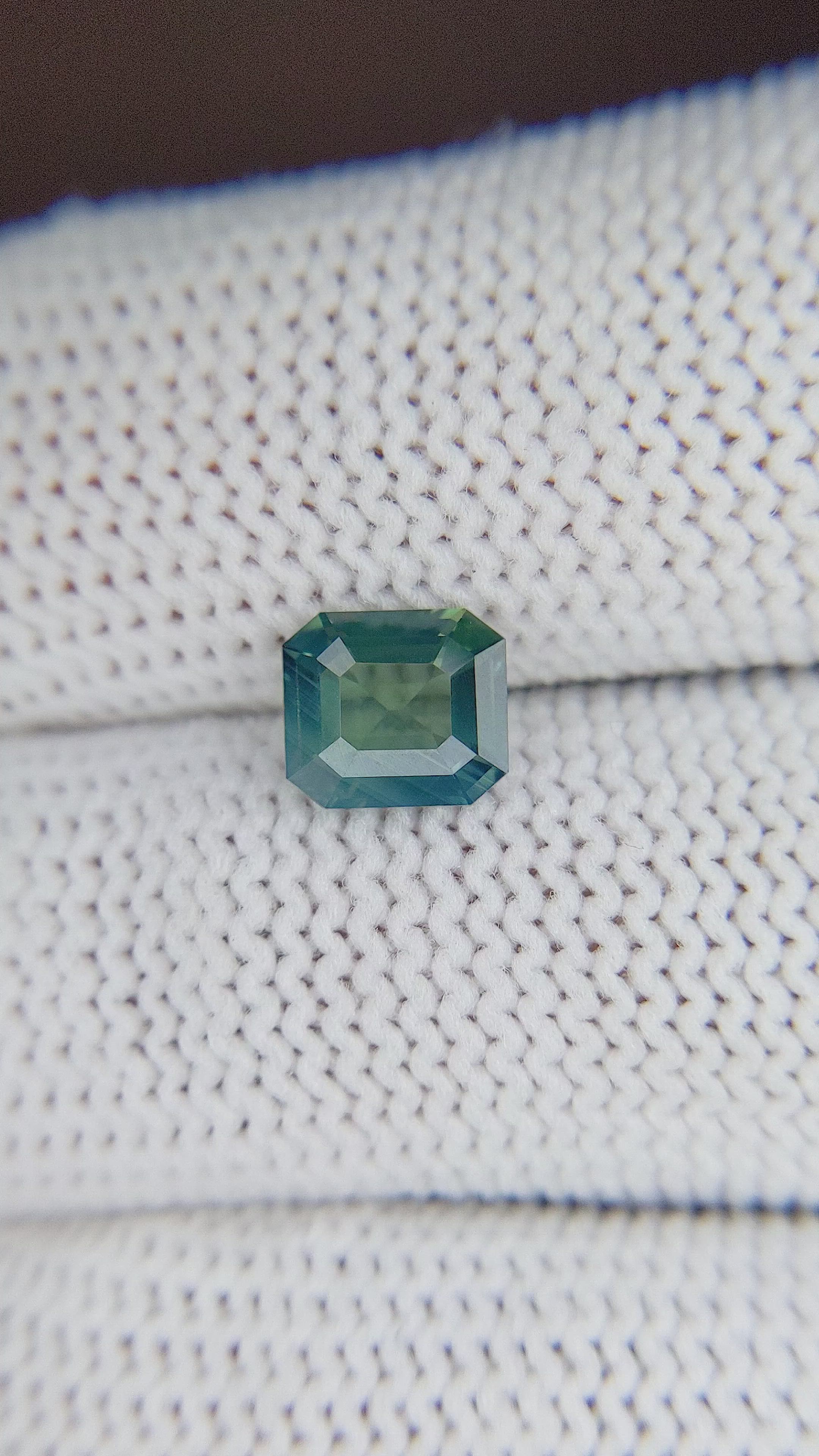 1.51 Ct. Bluish Green Sapphire from Madagascar Size Video