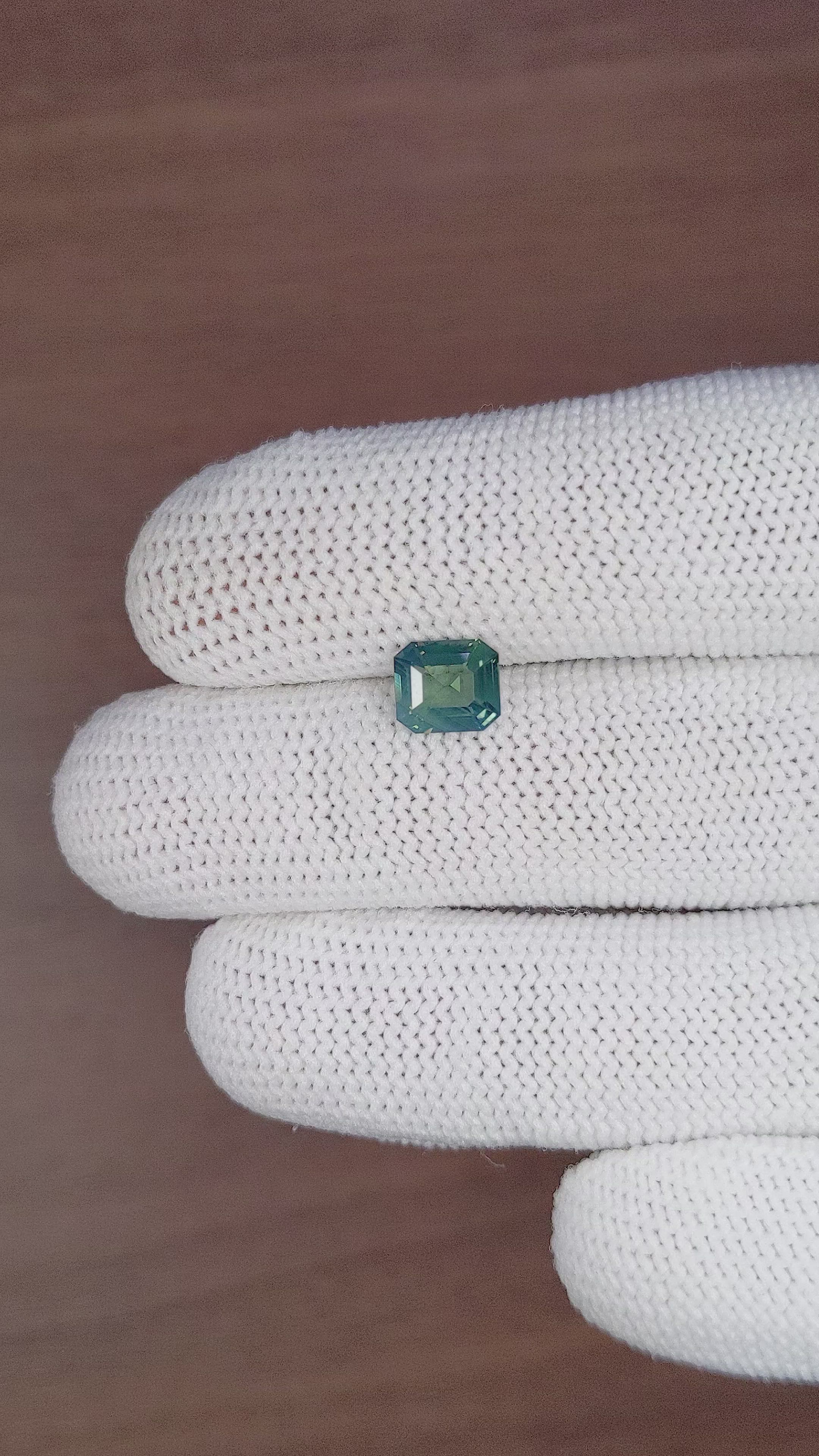 1.51 Ct. Bluish Green Sapphire from Madagascar Size Video