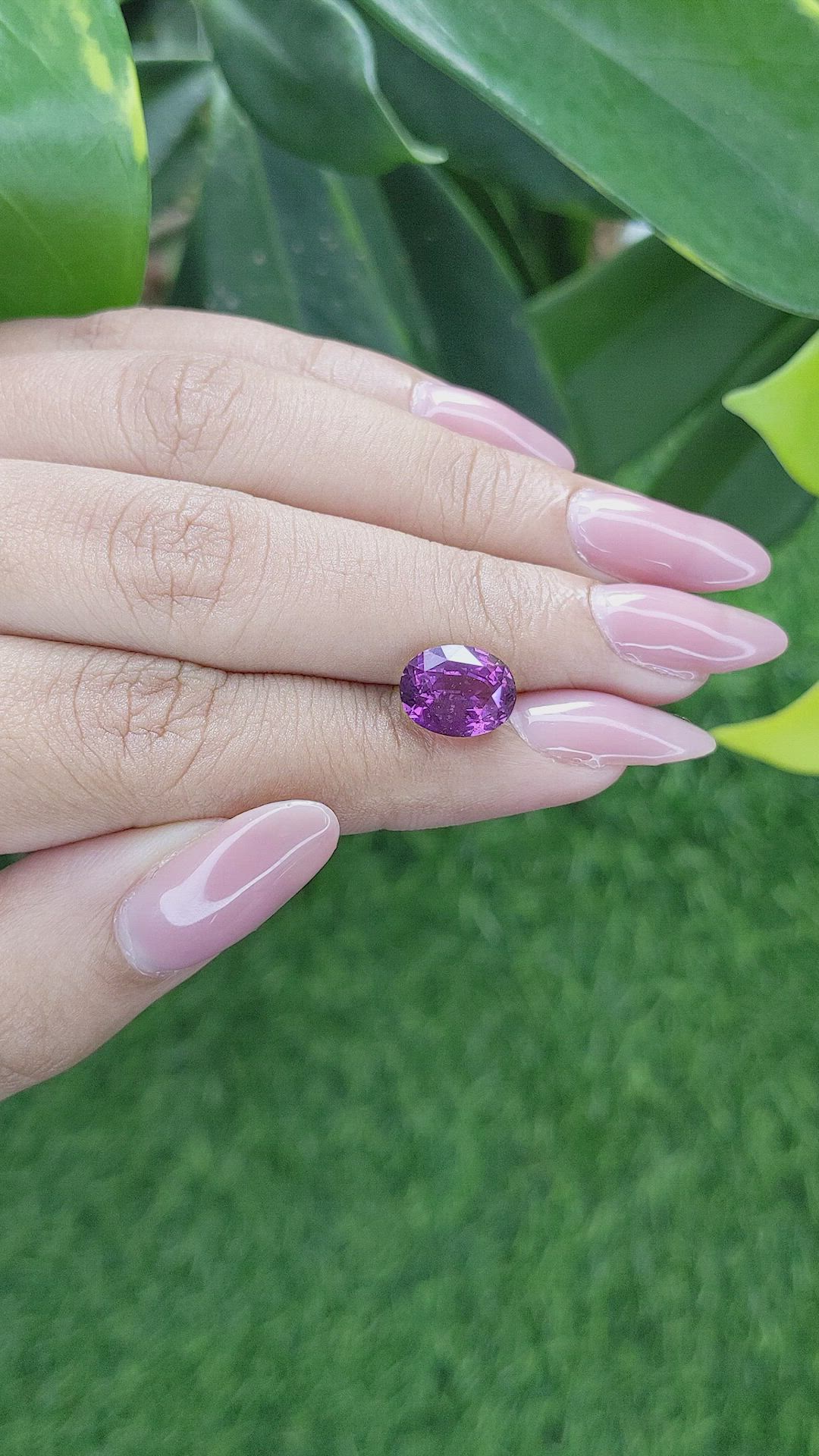 4.13 Ct. Purple Sapphire from Madagascar Size Video