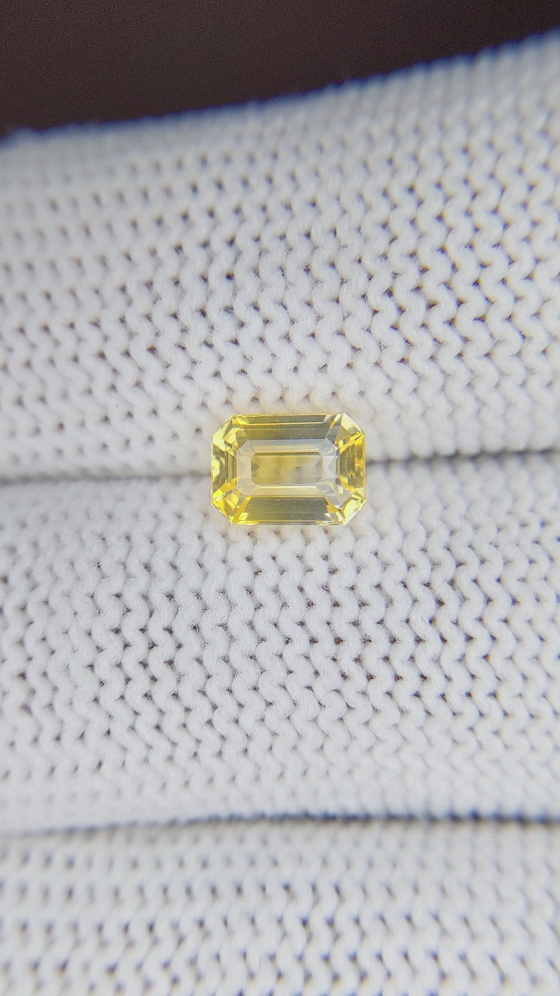 1.47 Ct. Yellow Sapphire from Ceylon (Sri Lanka) Size Video