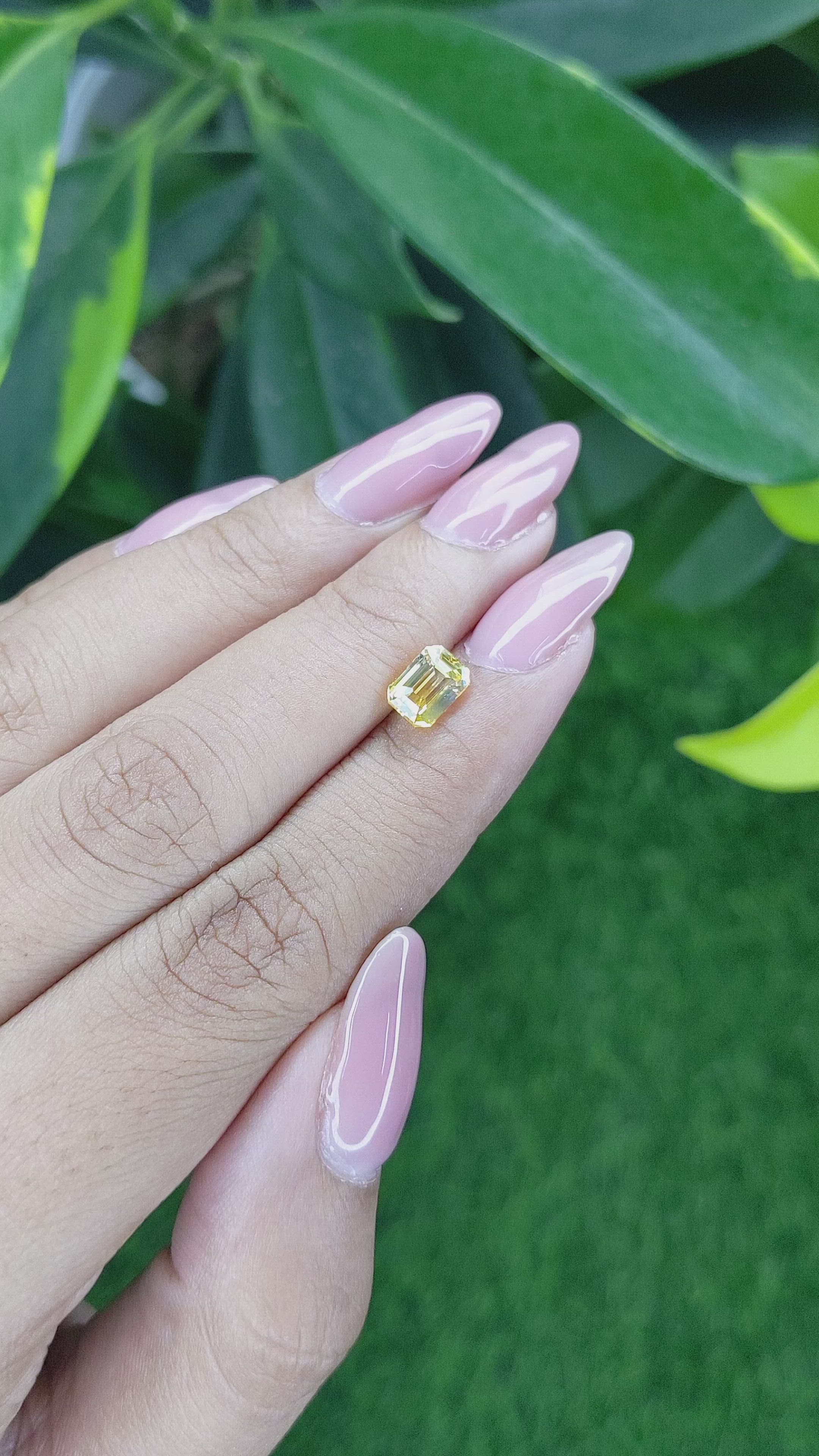 1.47 Ct. Yellow Sapphire from Ceylon (Sri Lanka) Size Video