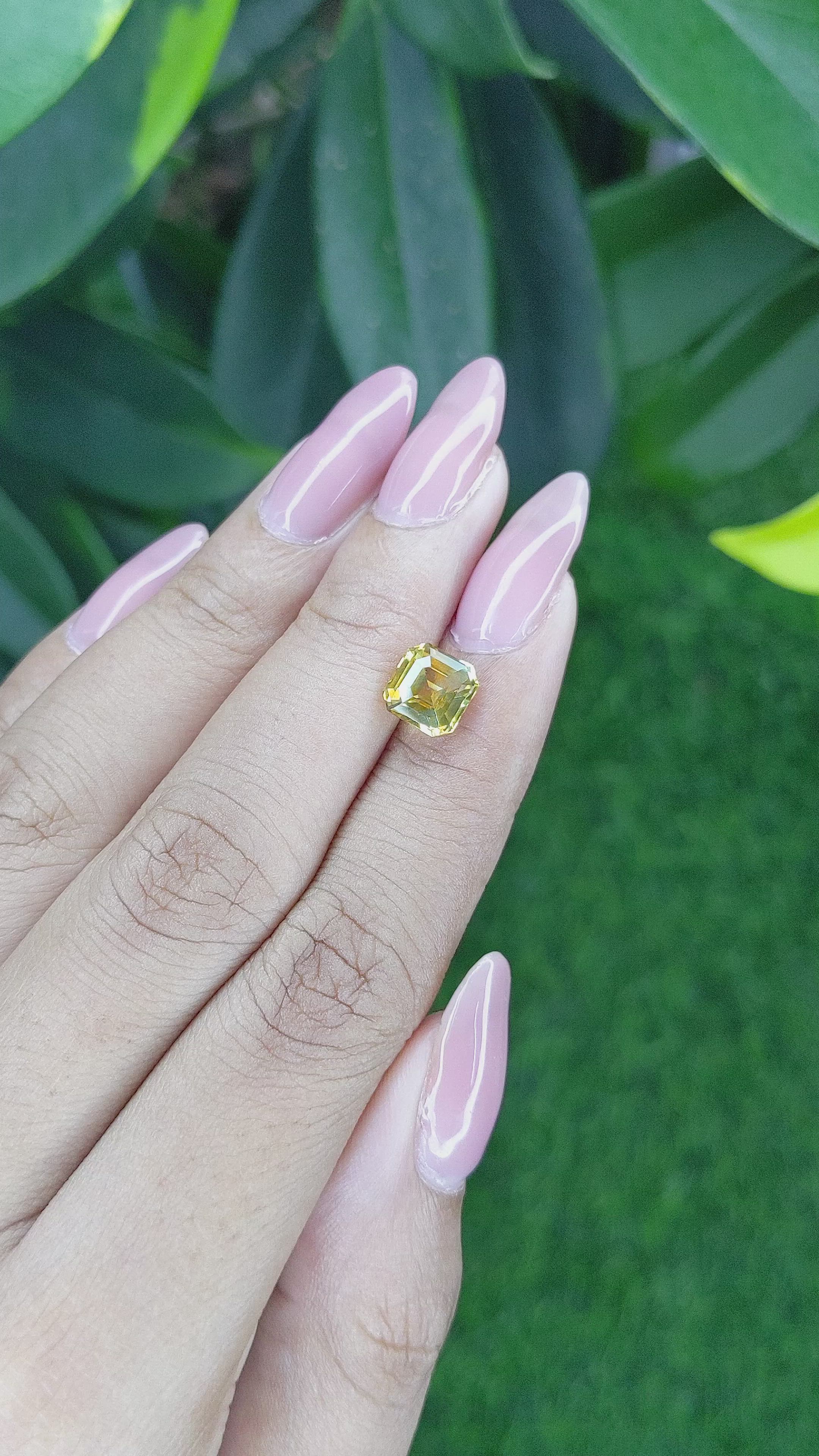 2.51 Ct. Yellow Sapphire from Ceylon (Sri Lanka) Size Video