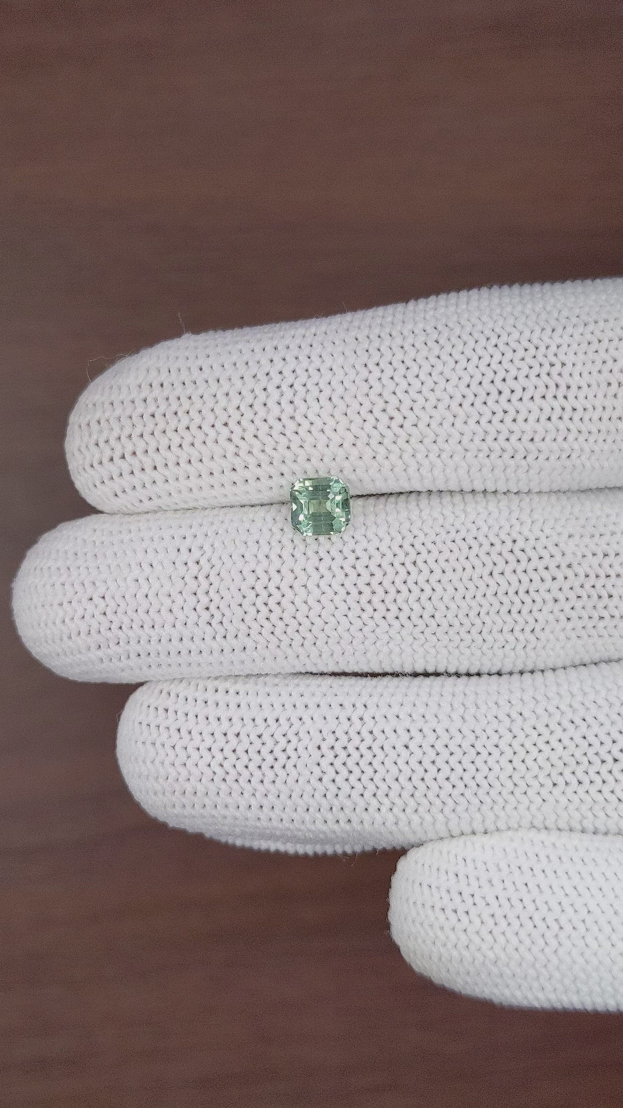 1.15 Ct. Bluish Green Sapphire from Madagascar Size Video