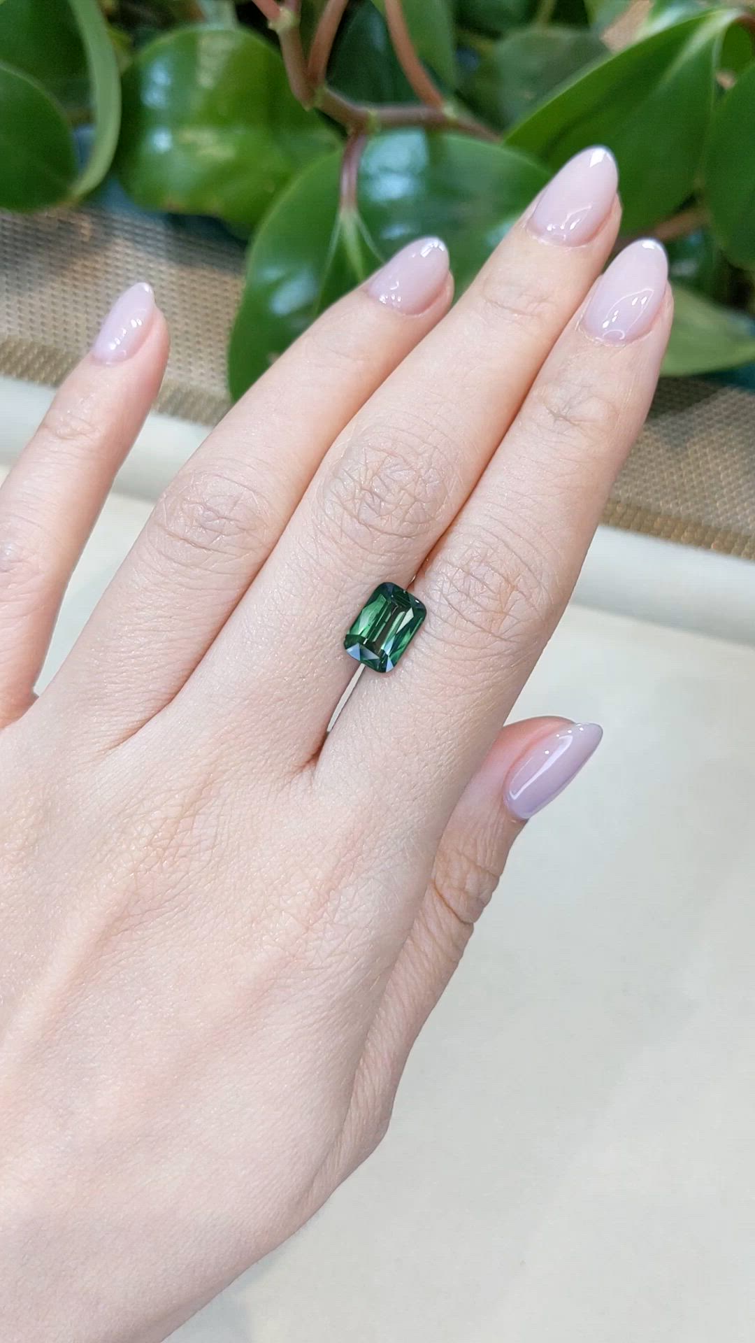 3.02 Ct. Green Sapphire from Madagascar Size Video