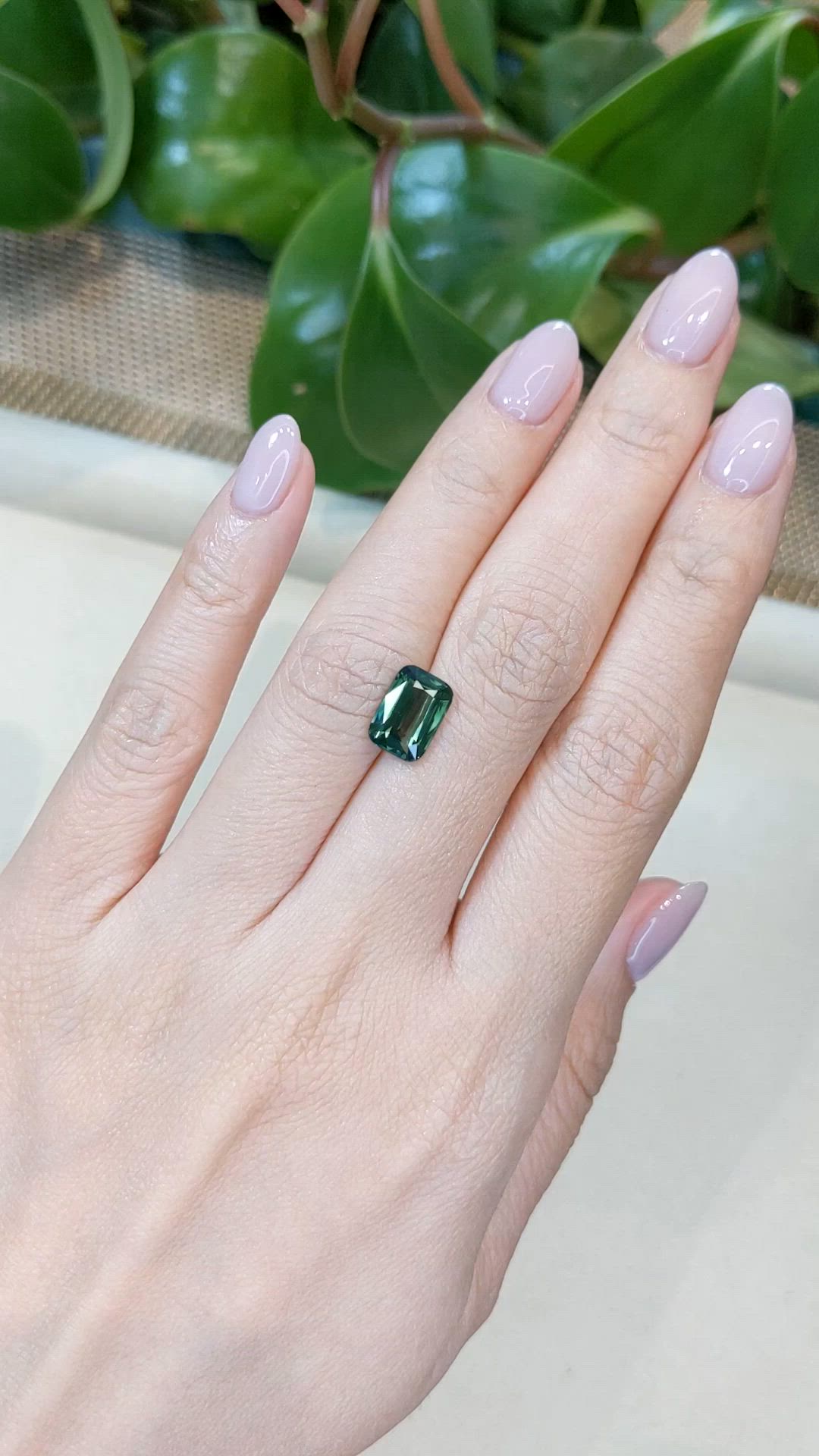 3.02 Ct. Green Sapphire from Madagascar Size Video