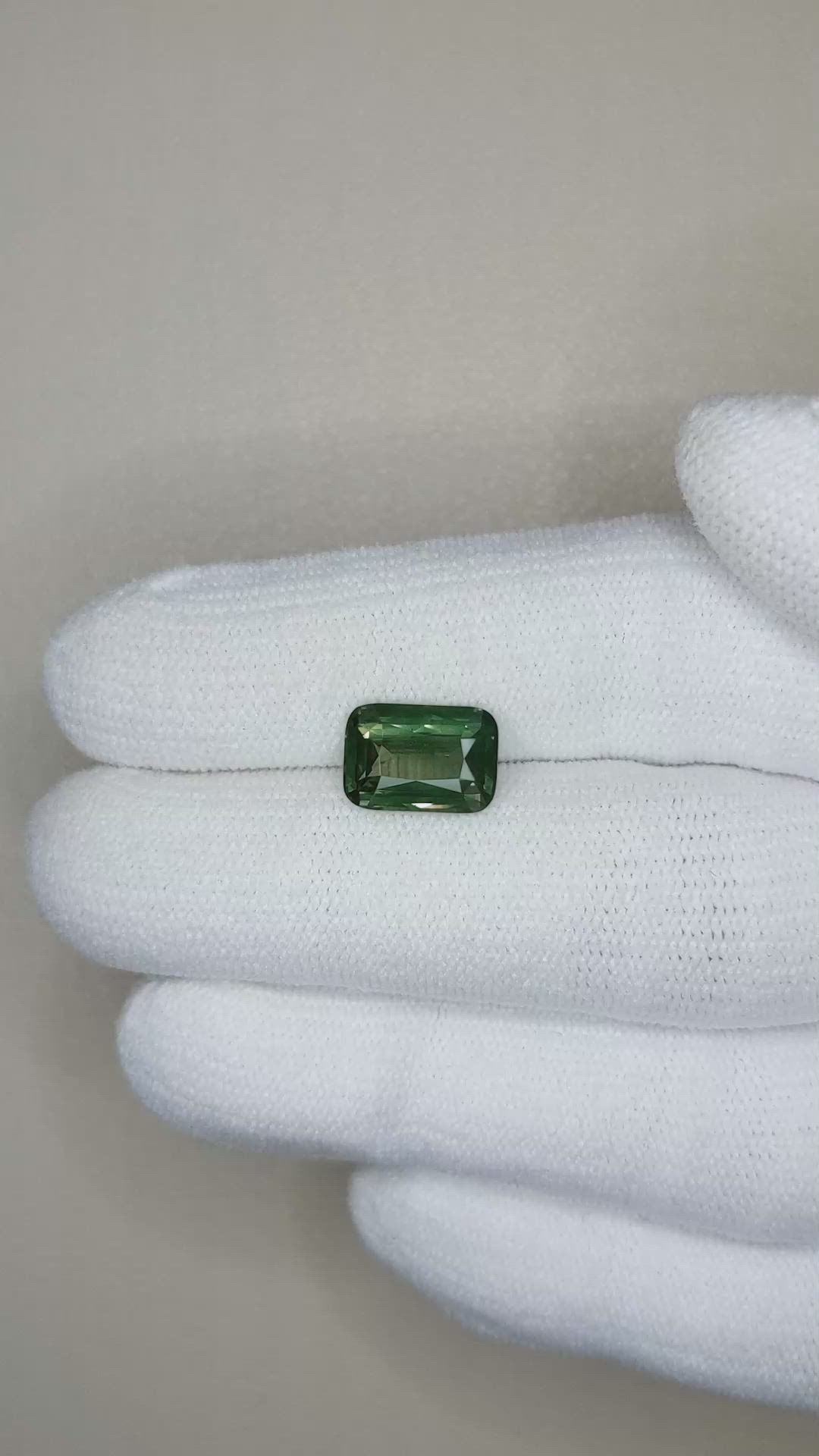 3.02 Ct. Bluish Green Sapphire from Madagascar Size Video