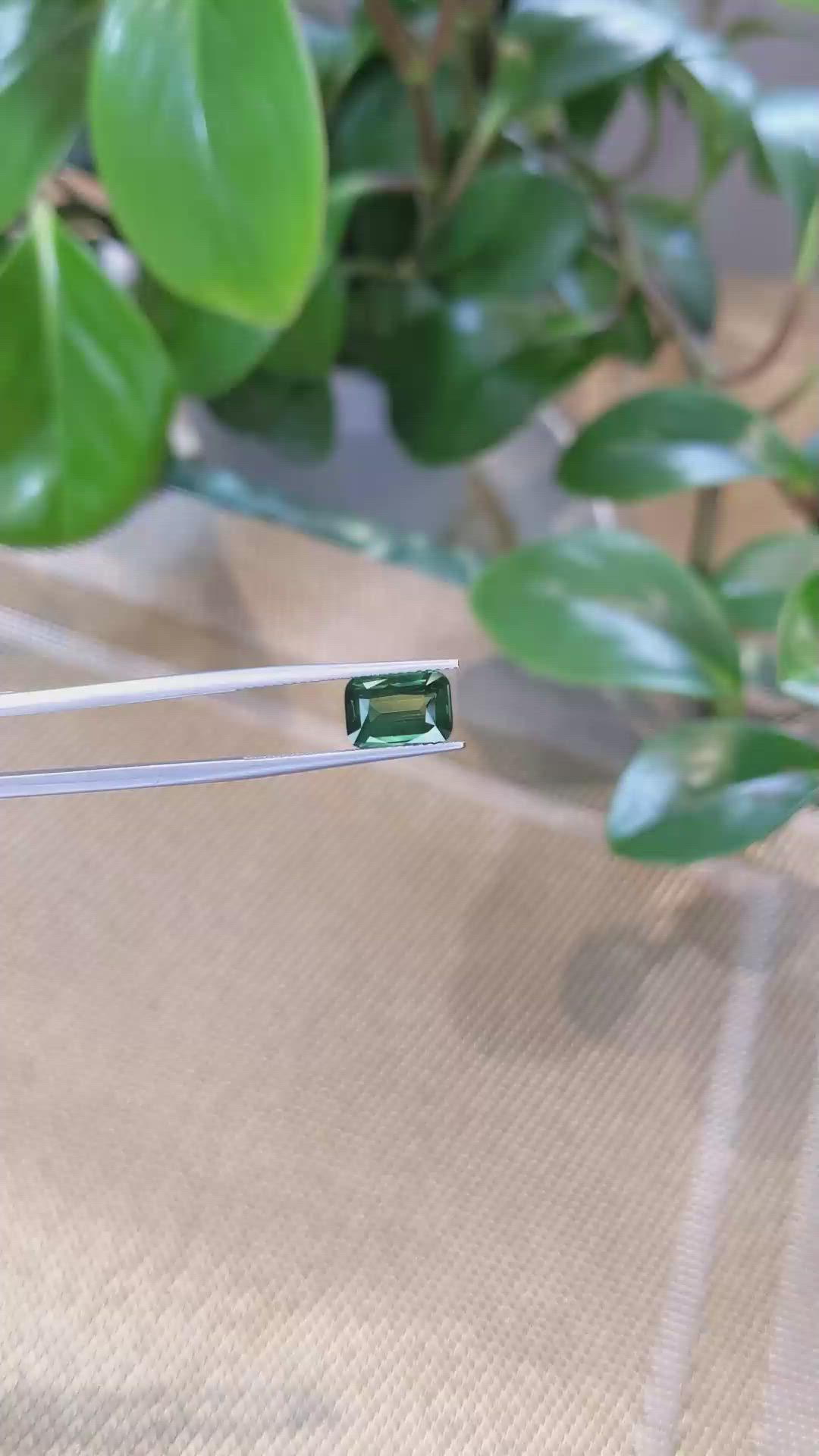3.02 Ct. Bluish Green Sapphire from Madagascar Size Video