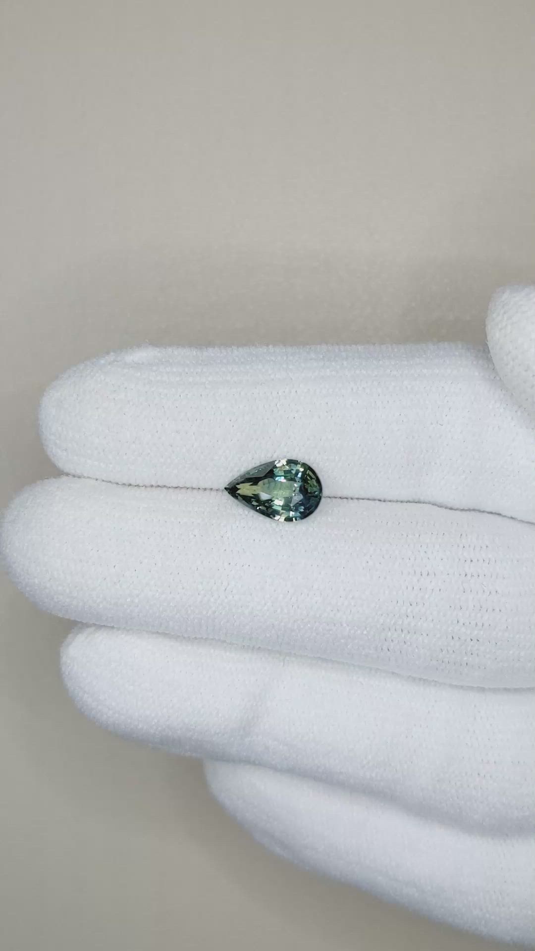 1.73 Ct. Bluish Green Sapphire from Madagascar Size Video