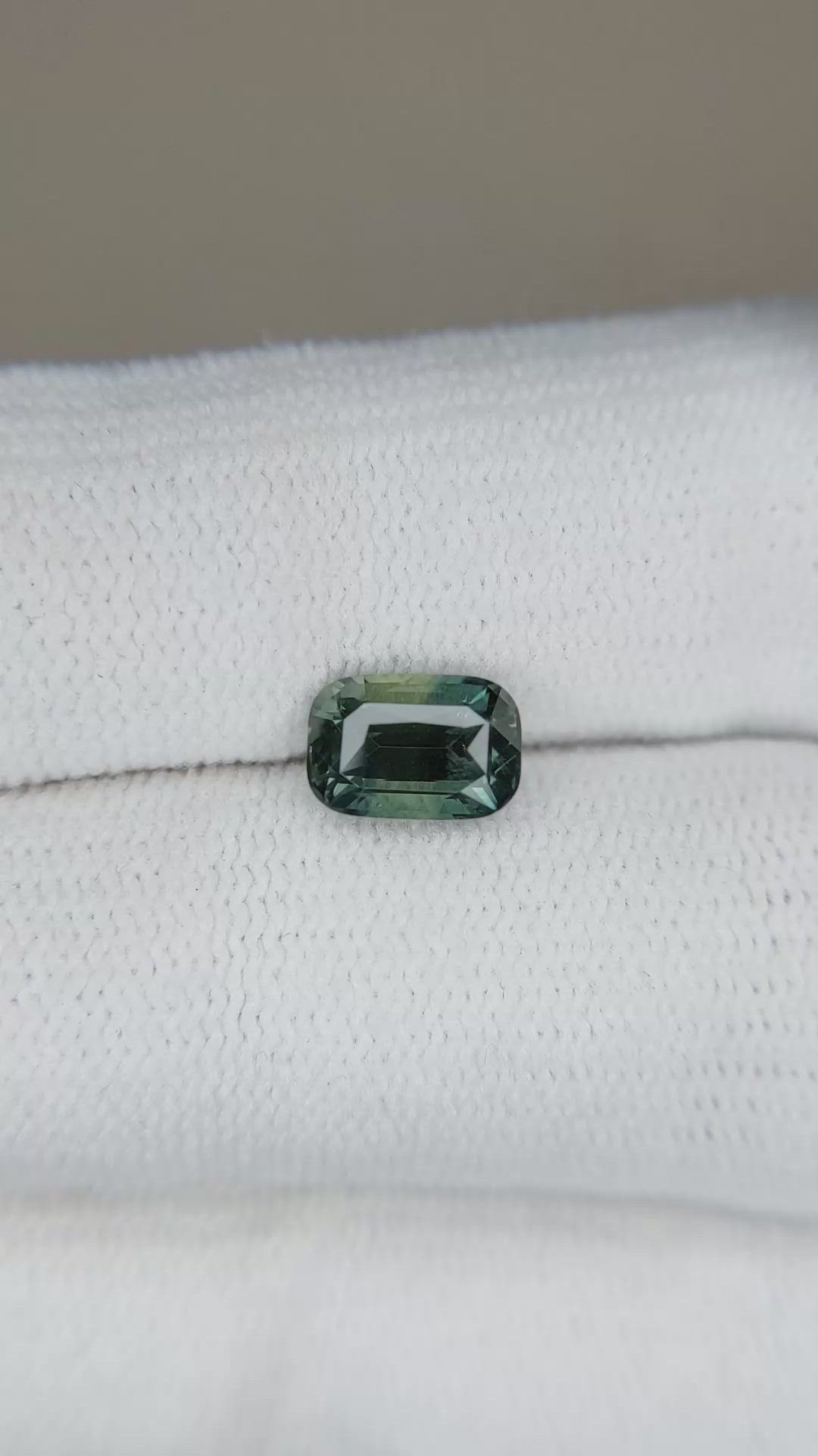 1.51 Ct. Bluish Green Sapphire from Madagascar Size Video