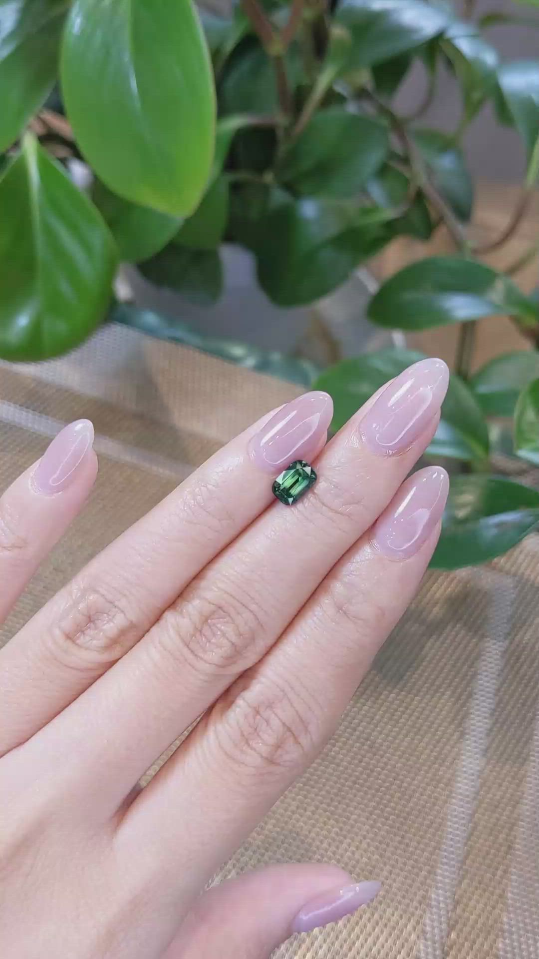 1.51 Ct. Bluish Green Sapphire from Madagascar Size Video