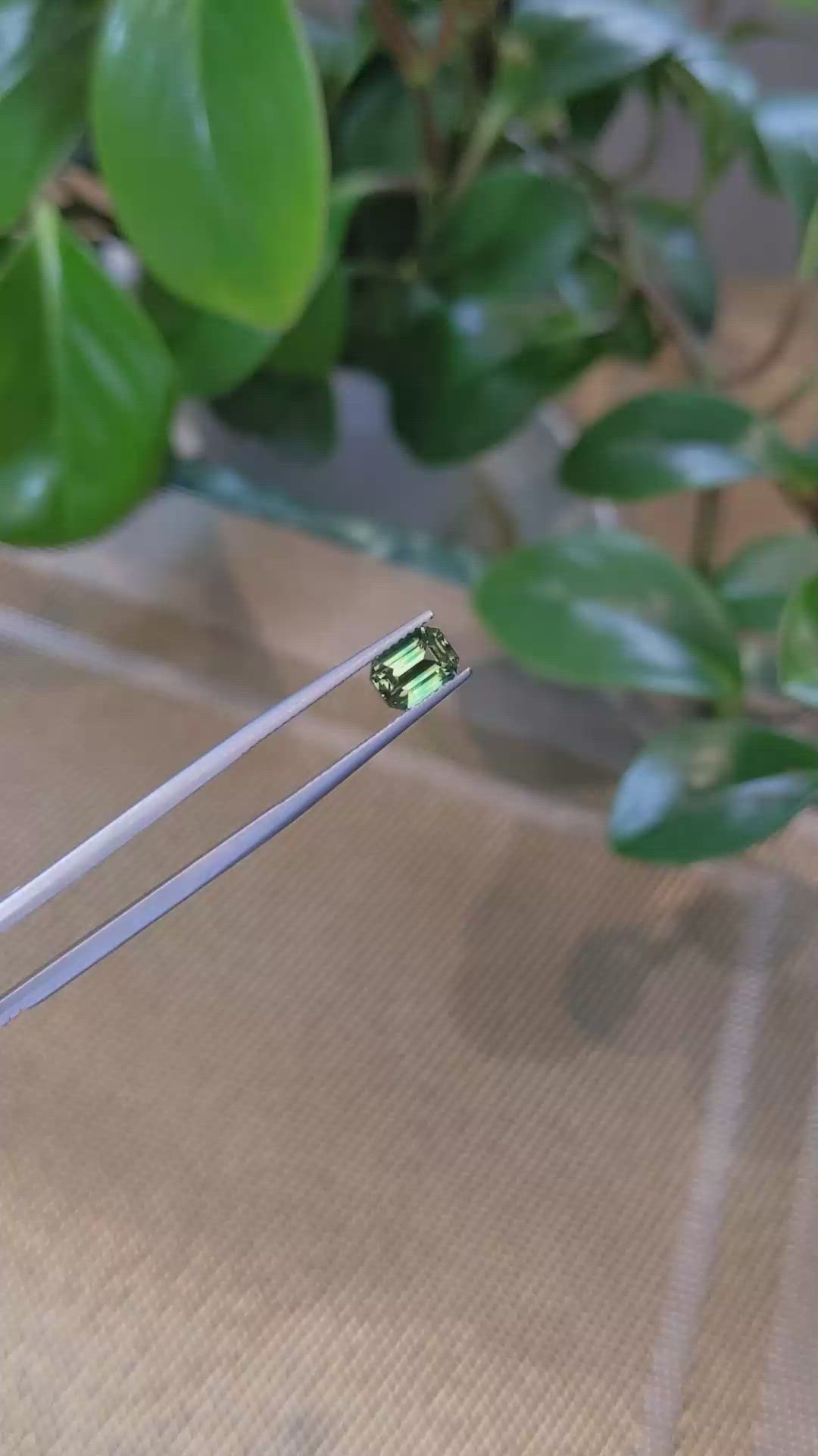 1.57 Ct. Yellowish Green Sapphire from Madagascar Size Video