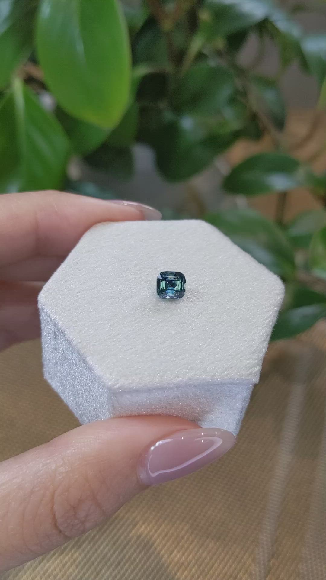 1.23 Ct. Greenish Blue Sapphire from Madagascar Size Video