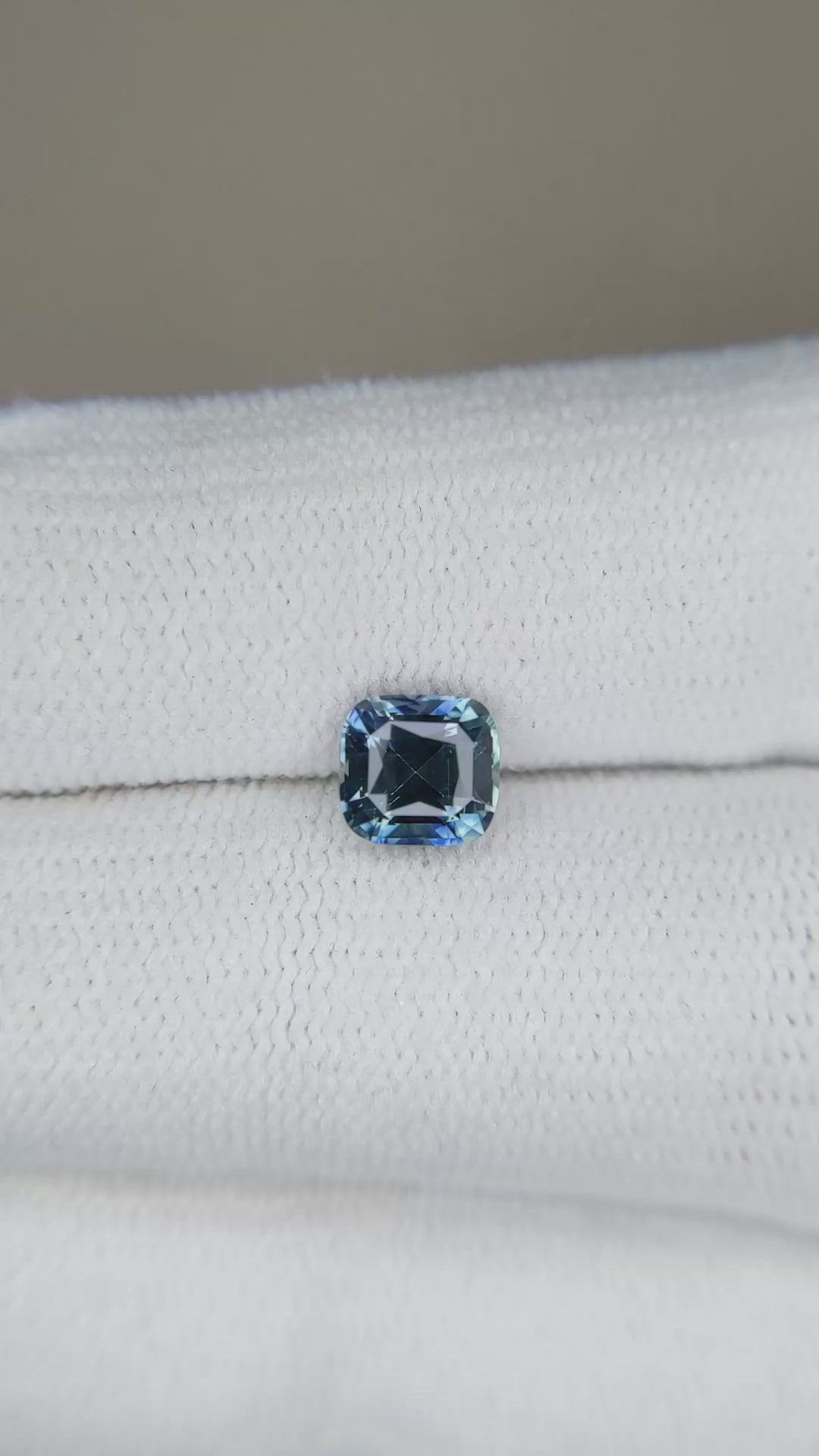 1.23 Ct. Greenish Blue Sapphire from Madagascar Size Video