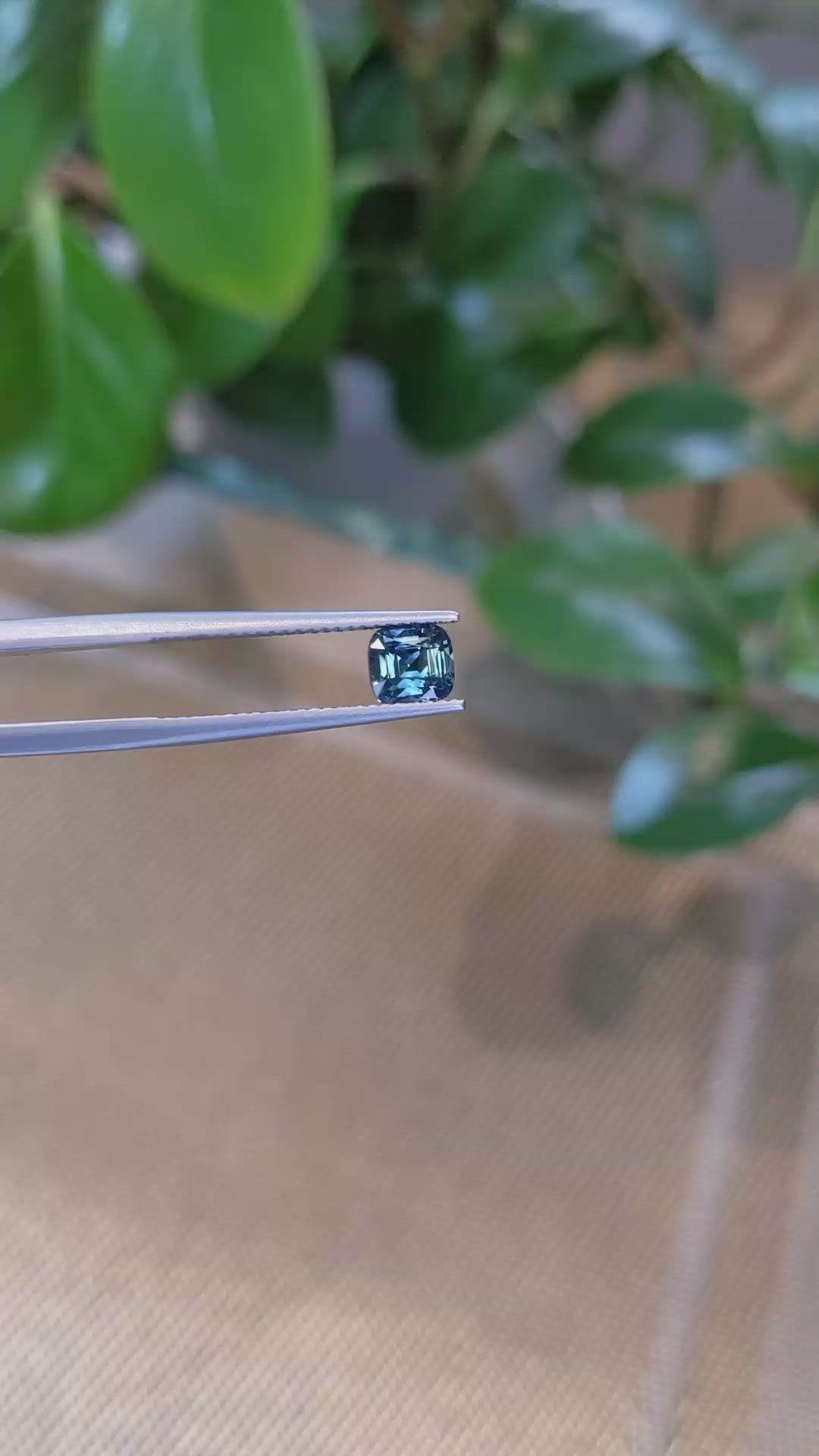 1.23 Ct. Greenish Blue Sapphire from Madagascar Size Video