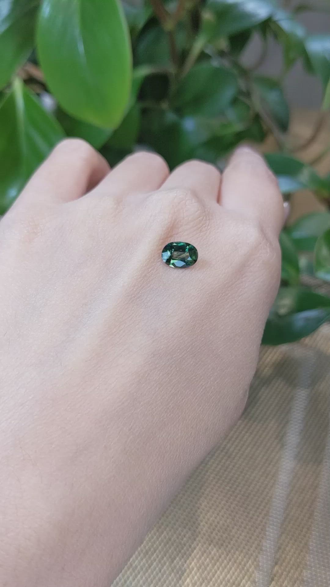 1.46 Ct. Bluish Green Sapphire from Madagascar Size Video