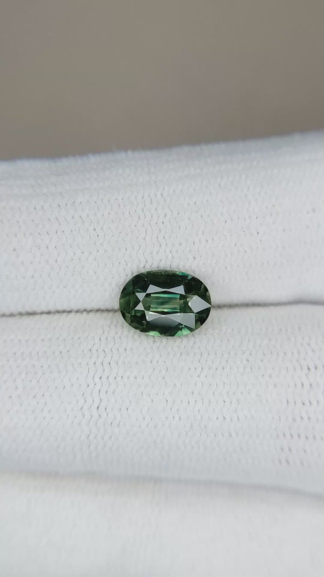 1.46 Ct. Bluish Green Sapphire from Madagascar Size Video