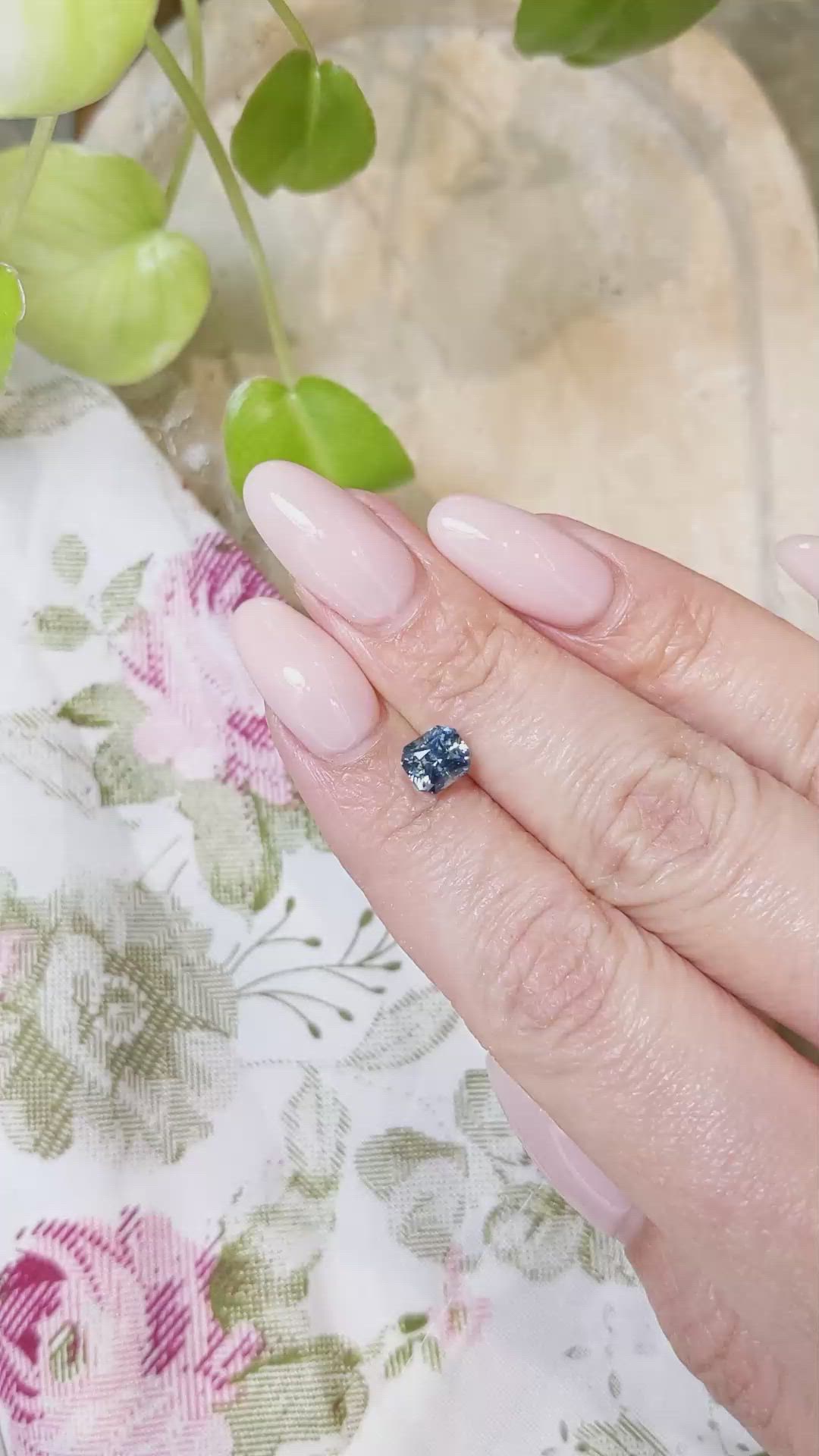 1.62 Ct. Greenish Blue Sapphire from Madagascar Size Video