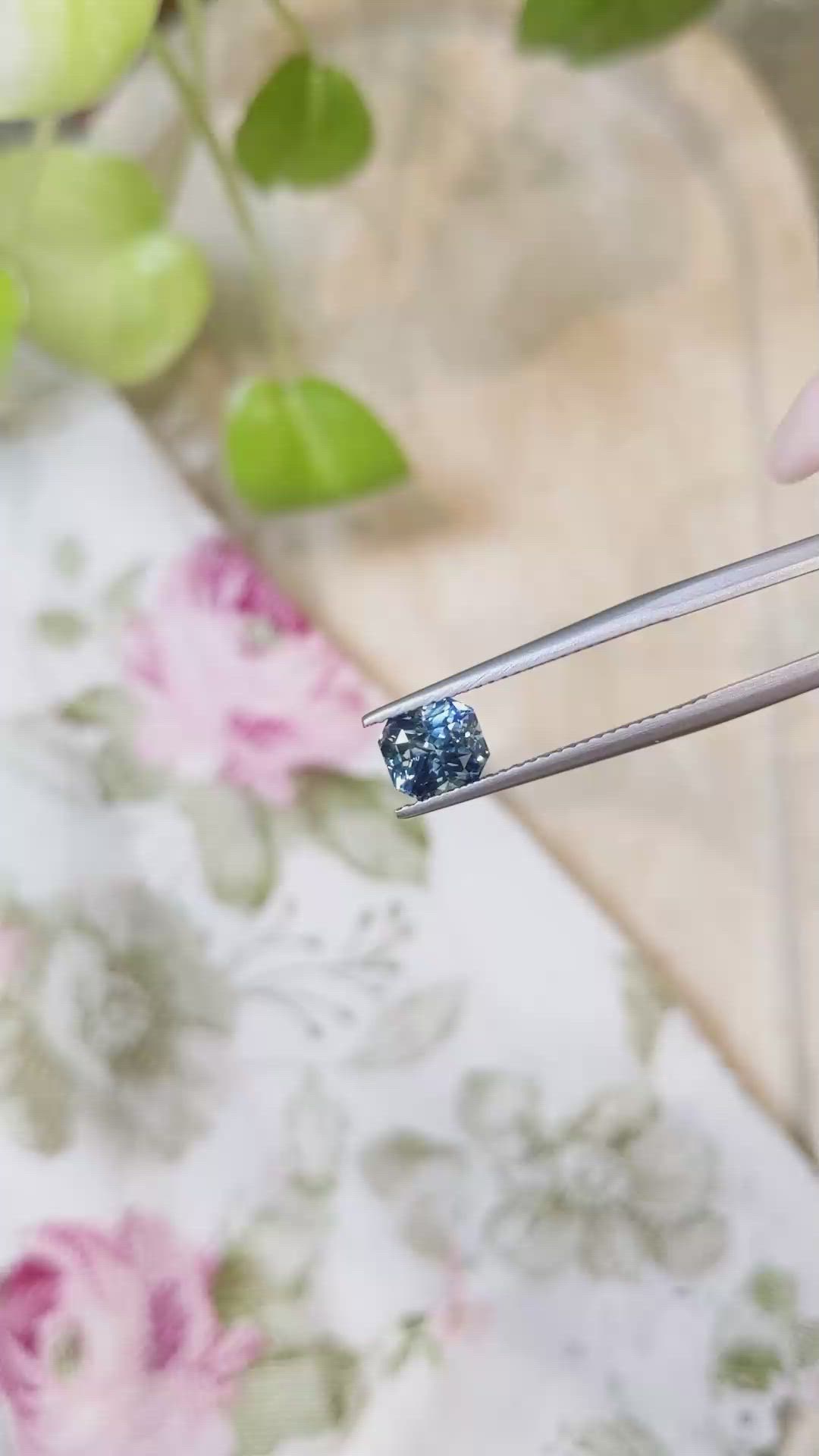 1.62 Ct. Greenish Blue Sapphire from Madagascar Size Video
