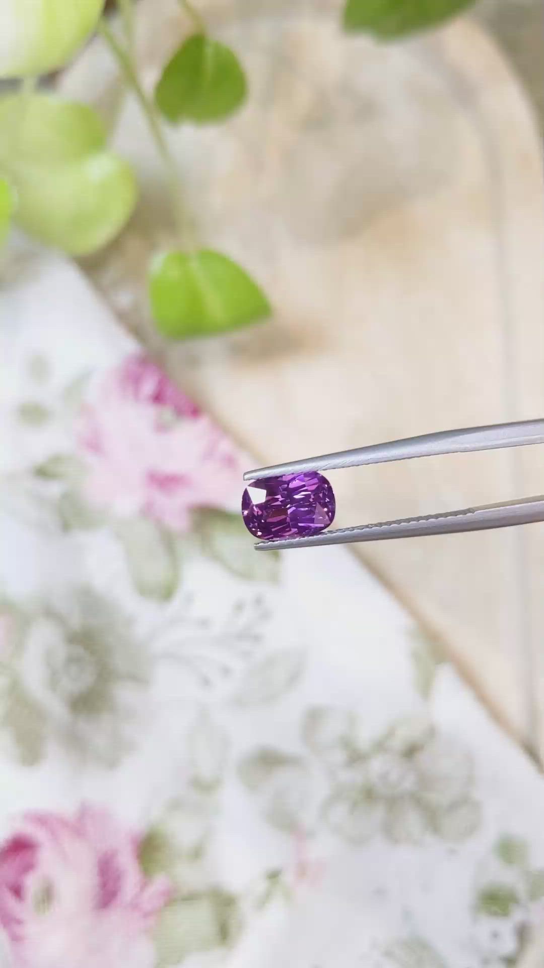 2.14 Ct. Purplish Pink Sapphire from Ceylon (Sri Lanka) Size Video