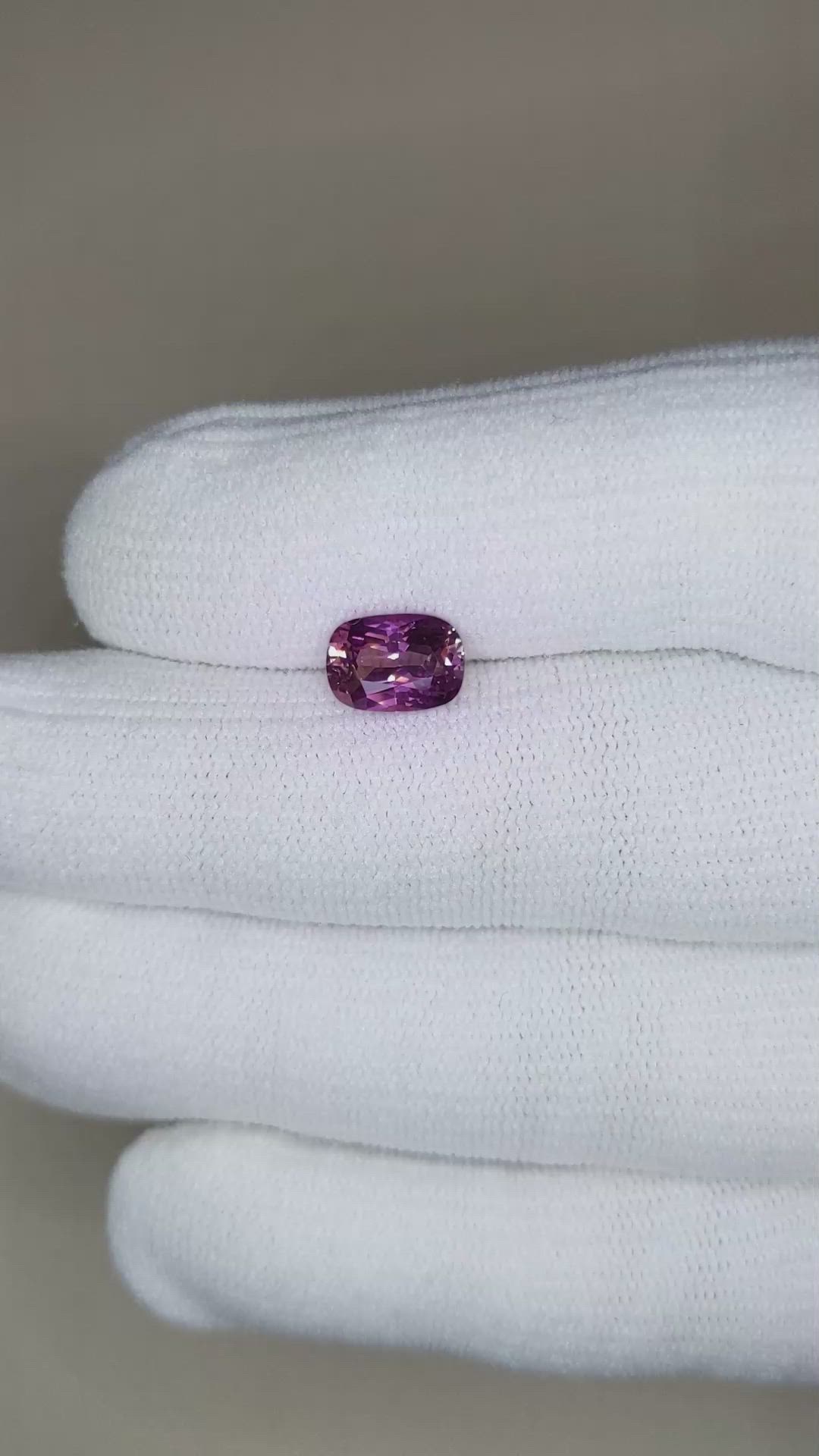 2.14 Ct. Purplish Pink Sapphire from Ceylon (Sri Lanka) Size Video