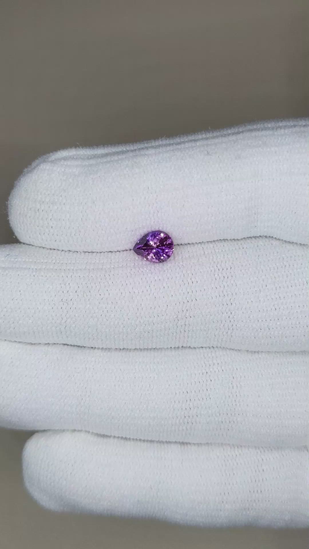 1.05 Ct. Pinkish Purple Sapphire from Ceylon (Sri Lanka) Size Video