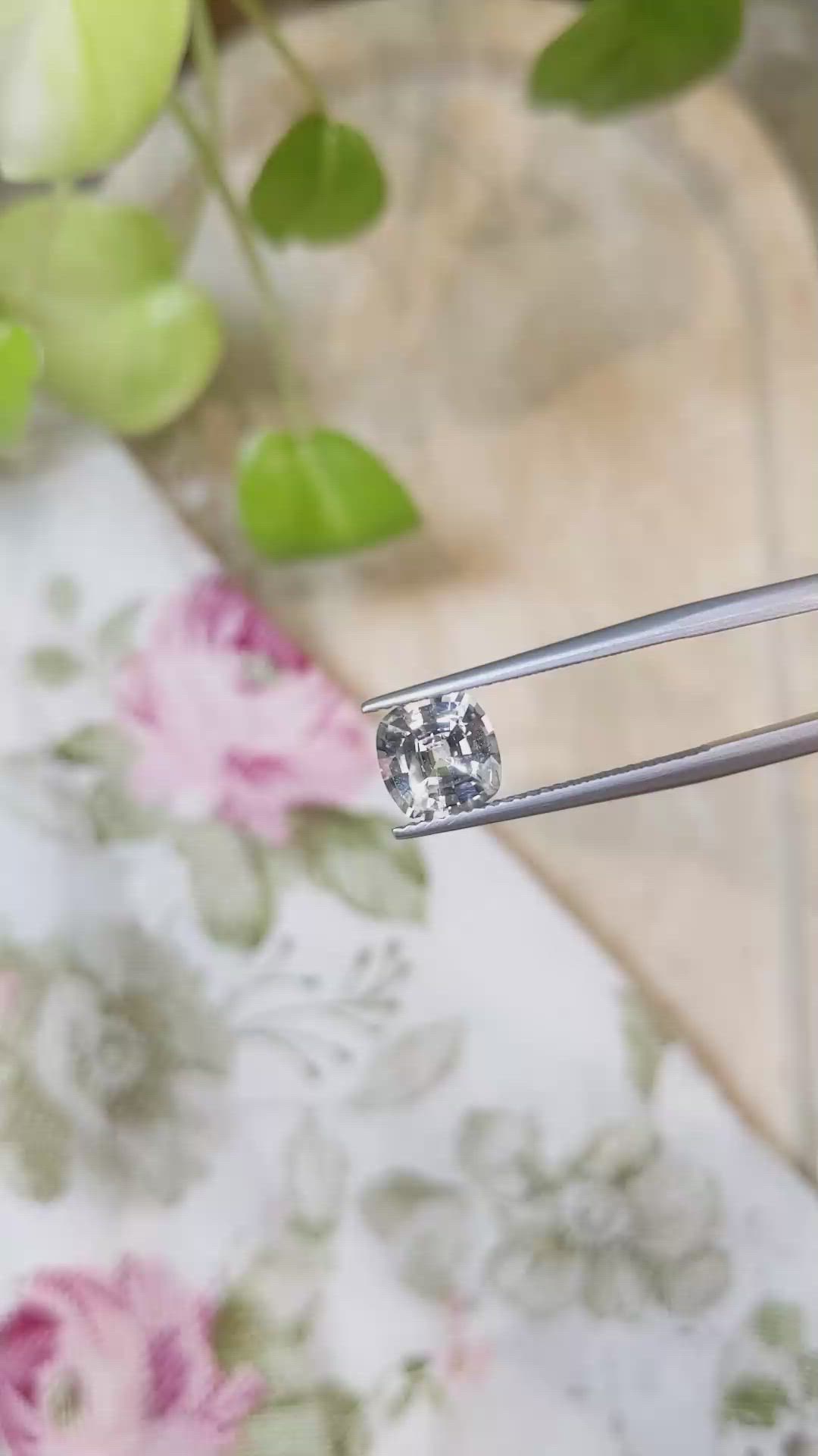 2.01 Ct. White Sapphire from Ceylon (Sri Lanka) Size Video