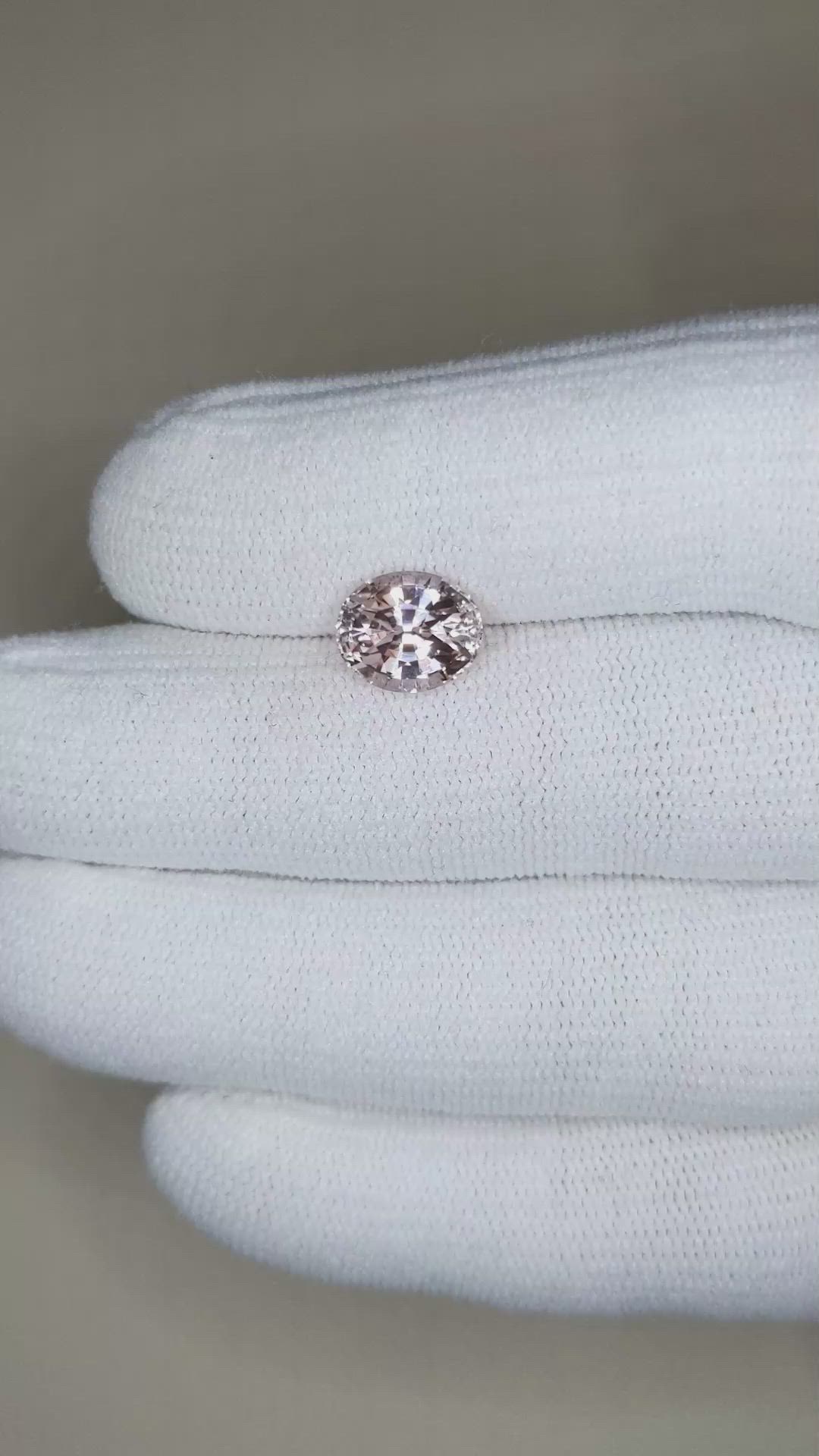 3.28 Ct. Peach Sapphire from Ceylon (Sri Lanka) Size Video