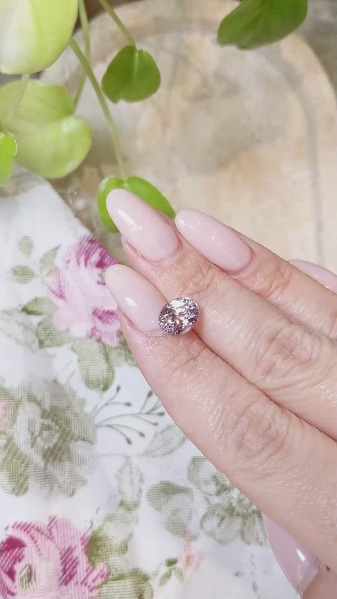 3.28 Ct. Peach Sapphire from Ceylon (Sri Lanka) Size Video