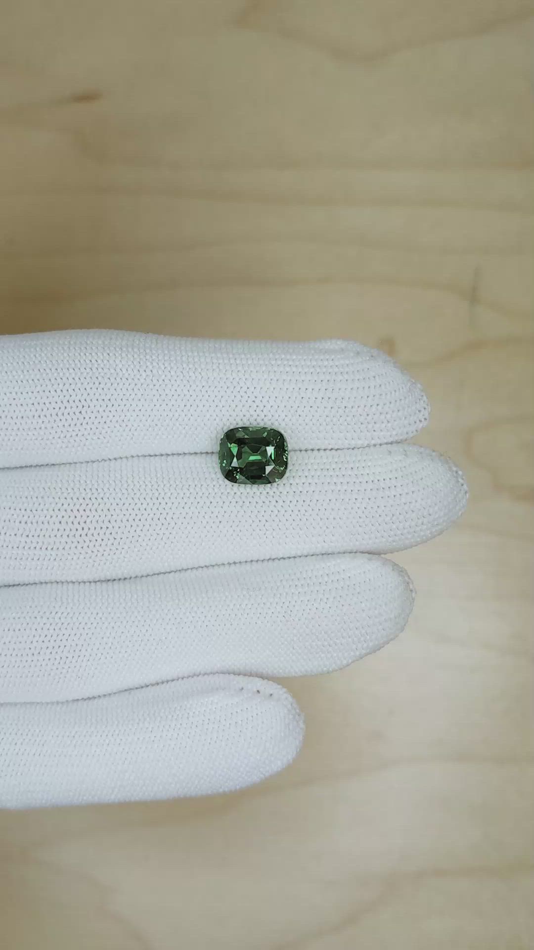 5.02 Ct. Green Sapphire from Madagascar Size Video