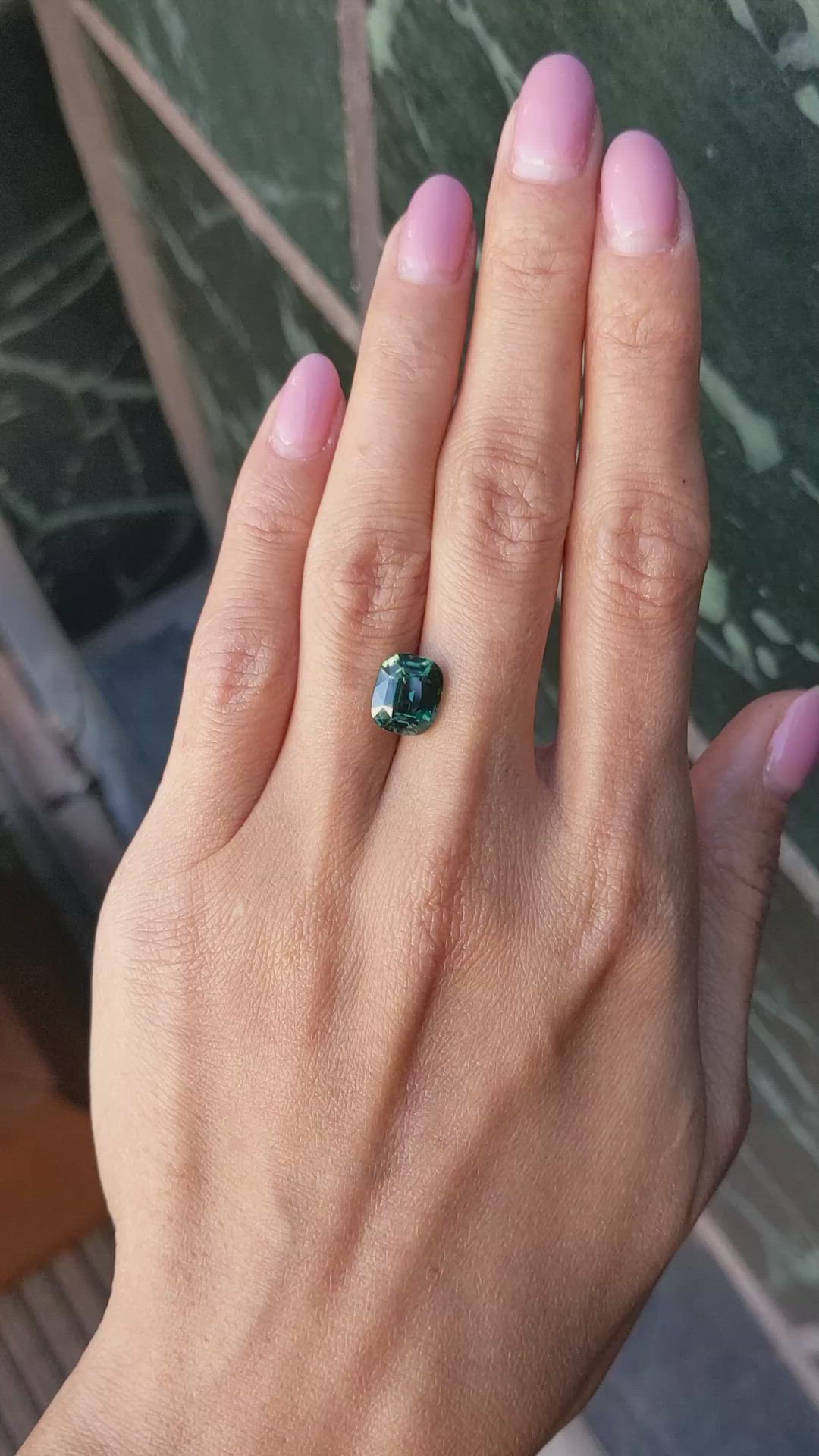 5.02 Ct. Green Sapphire from Madagascar Size Video