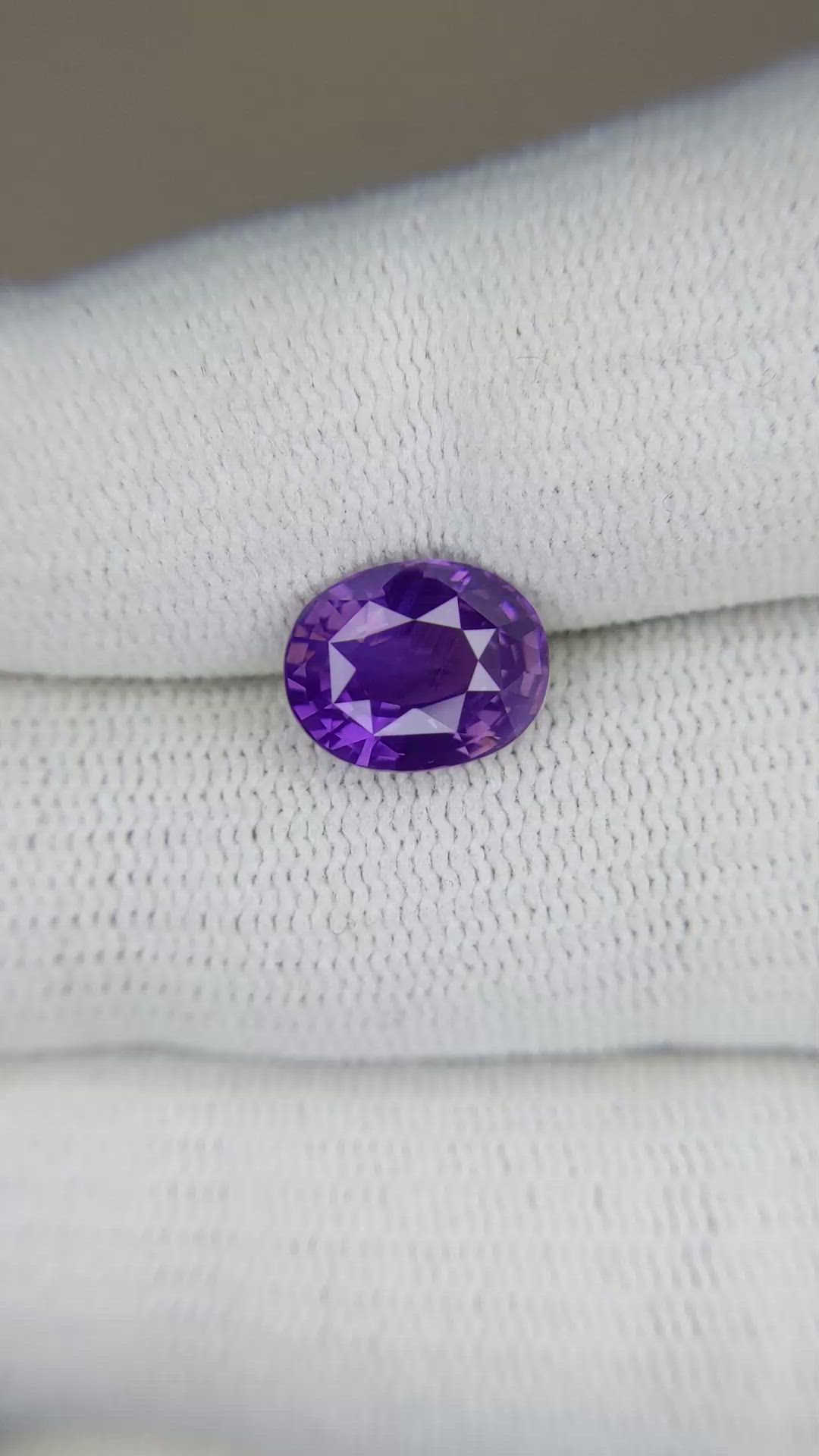 3.15 Ct. Purple Sapphire from Ceylon (Sri Lanka) Size Video