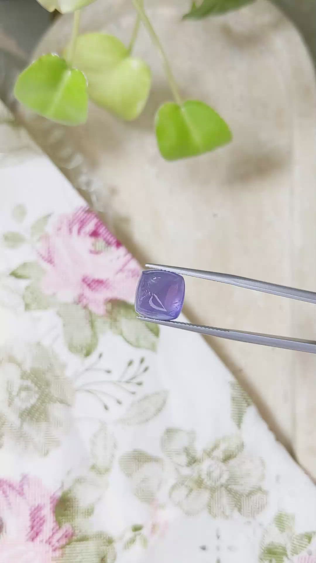 12.37 Ct. Purple Cabochon Sapphire from Ceylon (Sri Lanka) Size Video