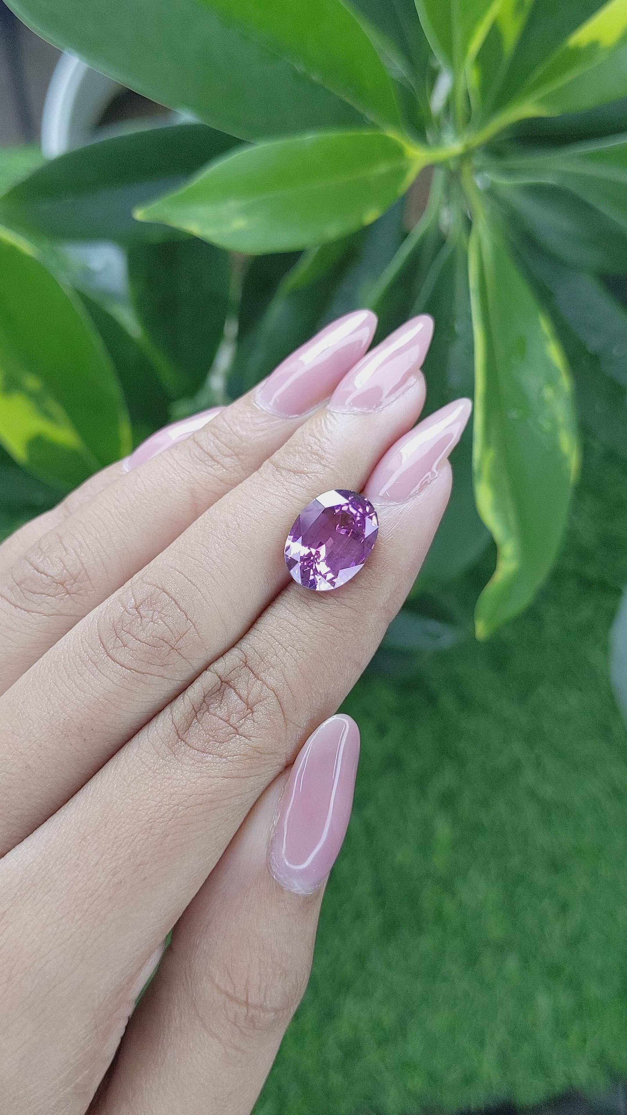 7.08 Ct. Purple Sapphire from Madagascar Size Video
