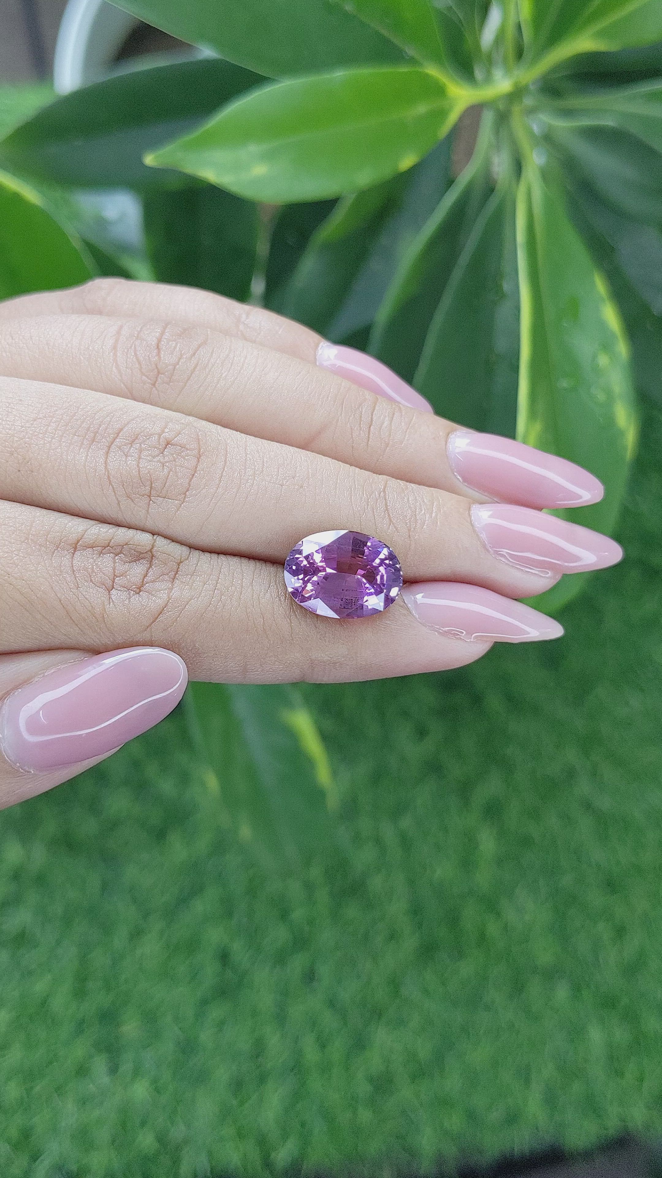 7.08 Ct. Purple Sapphire from Madagascar Size Video