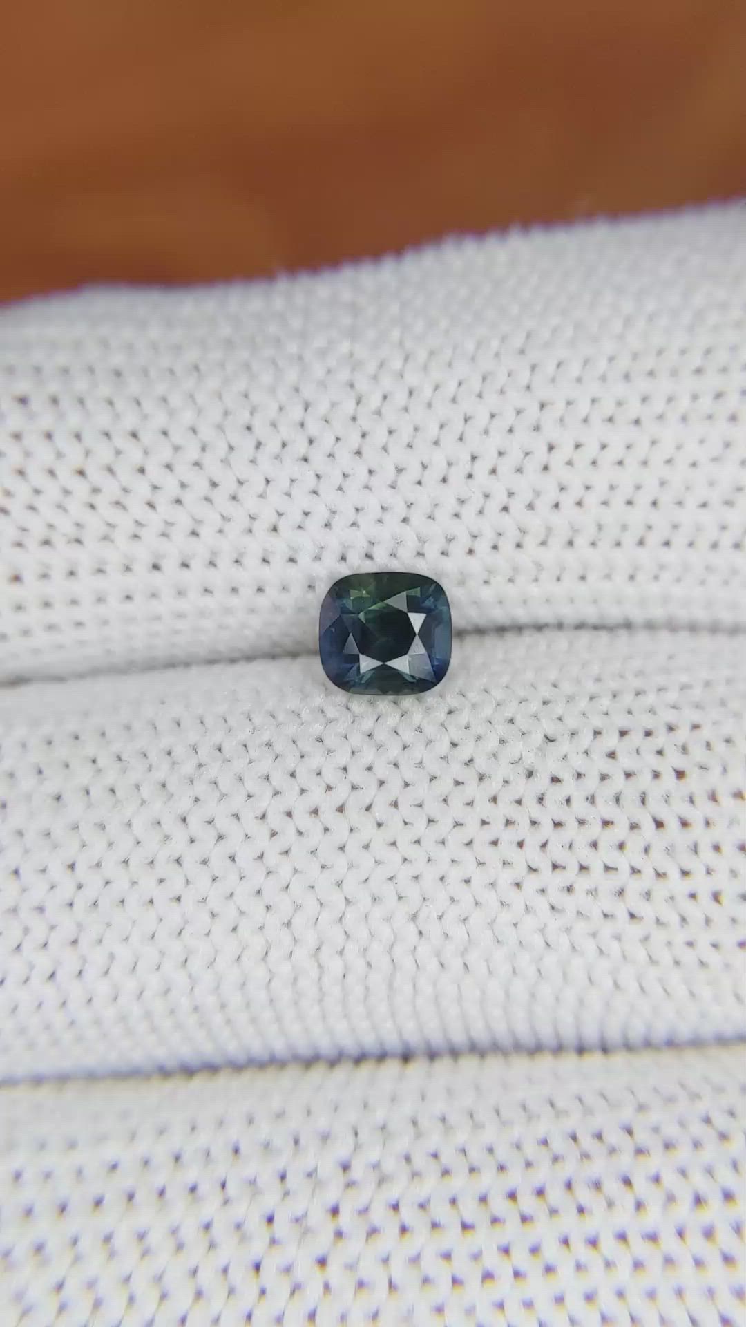 0.81 Ct. Greenish Blue Sapphire from Madagascar Size Video