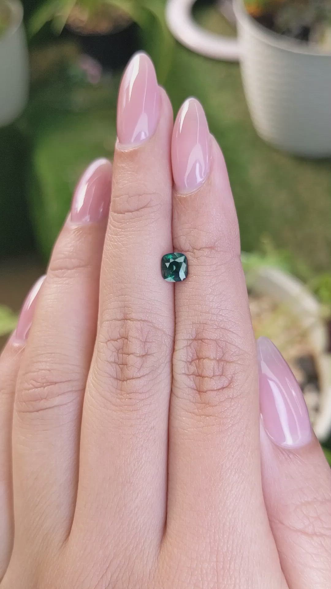 0.81 Ct. Greenish Blue Sapphire from Madagascar Size Video