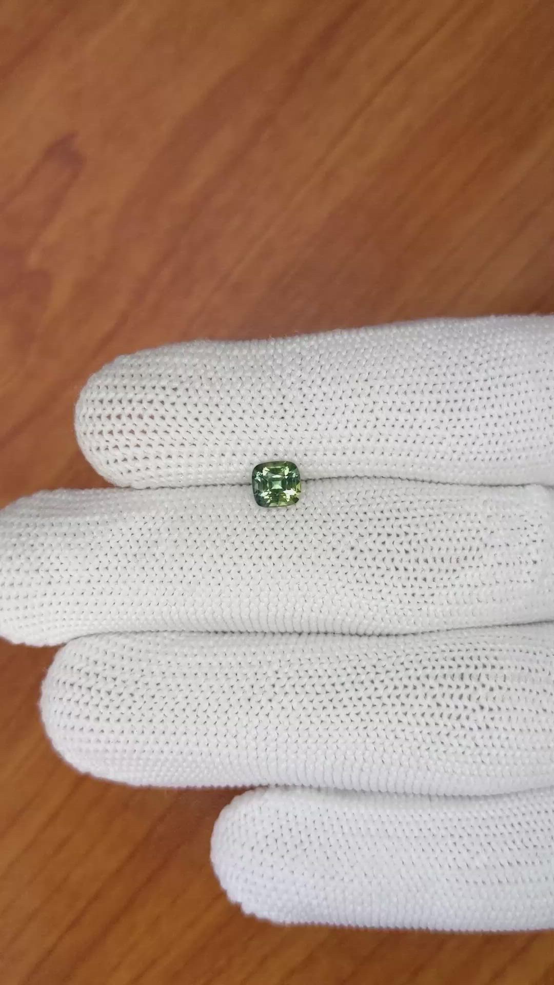 0.80 Ct. Yellowish Green Sapphire from Madagascar Size Video