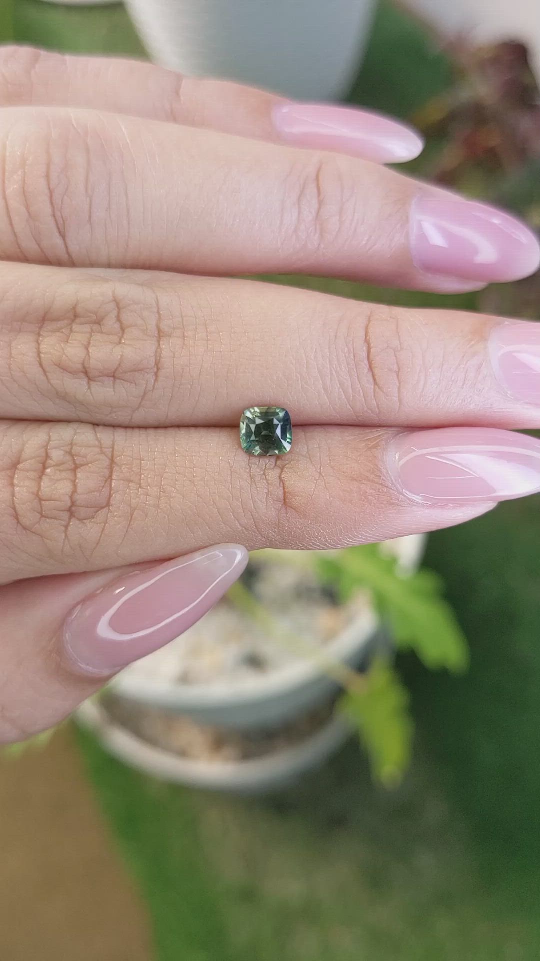 0.80 Ct. Yellowish Green Sapphire from Madagascar Size Video